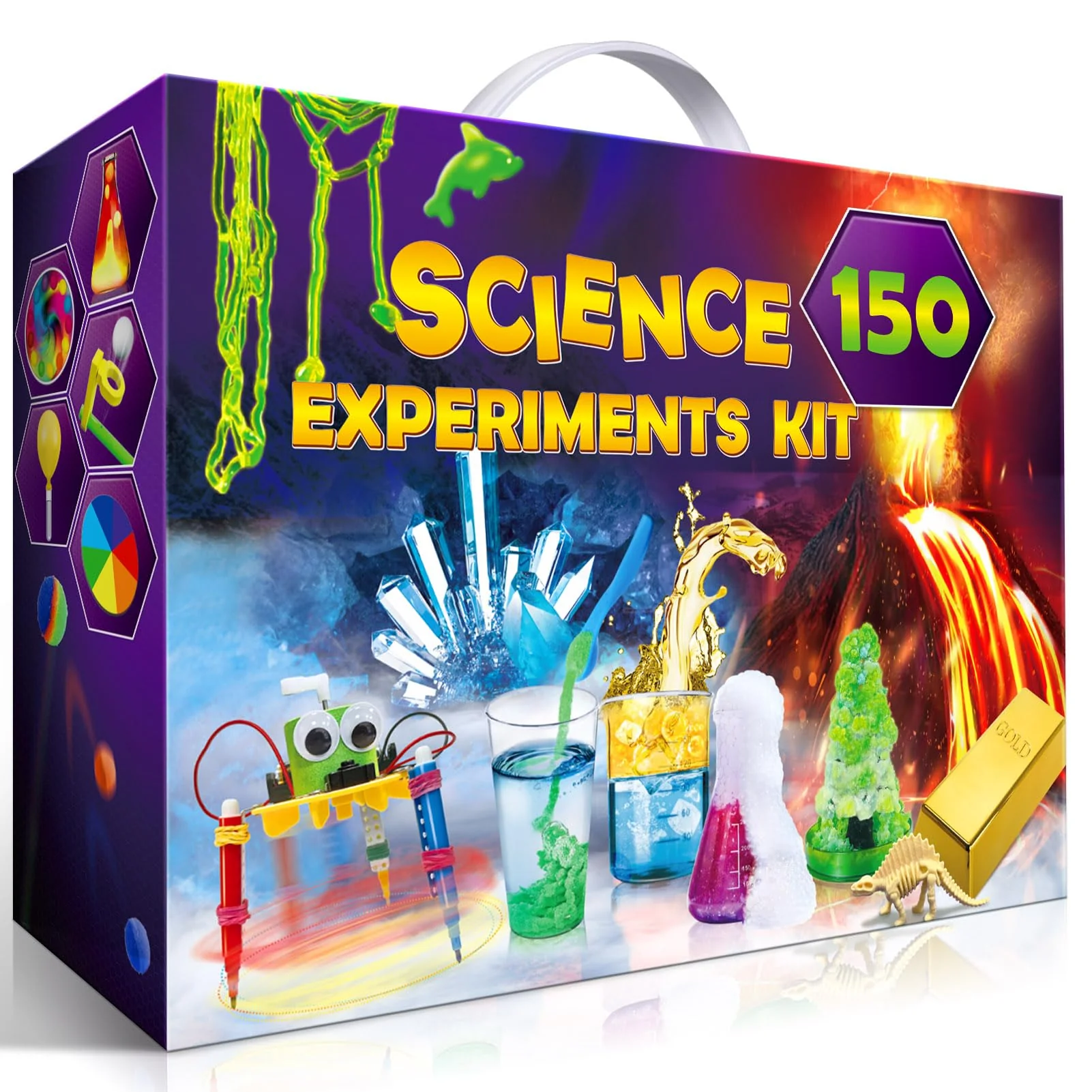 UNGLINGA 150 Experimente Kits für Kinder Jungen Mädchen, Wissenschaft Experimentierkasten Spielzeug Jungen Geschenke, Chemiebaukasten Kindern Labor