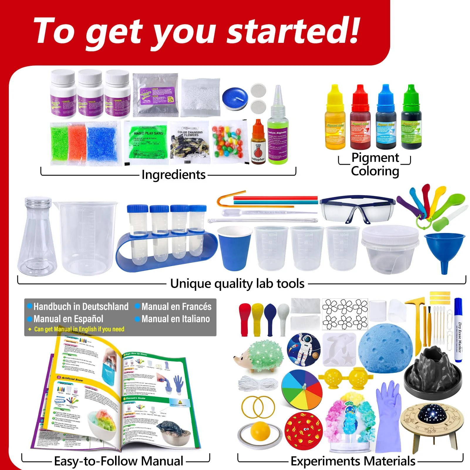 UNGLINGA 300+ Experimente Kit für Kinder, Chemiebaukasten Experimentierkästen Chemie-Set Wissenschaft Projekt Mint Aktivitäten Spielzeug Geschenke für Jungen Mädchen - Image 6