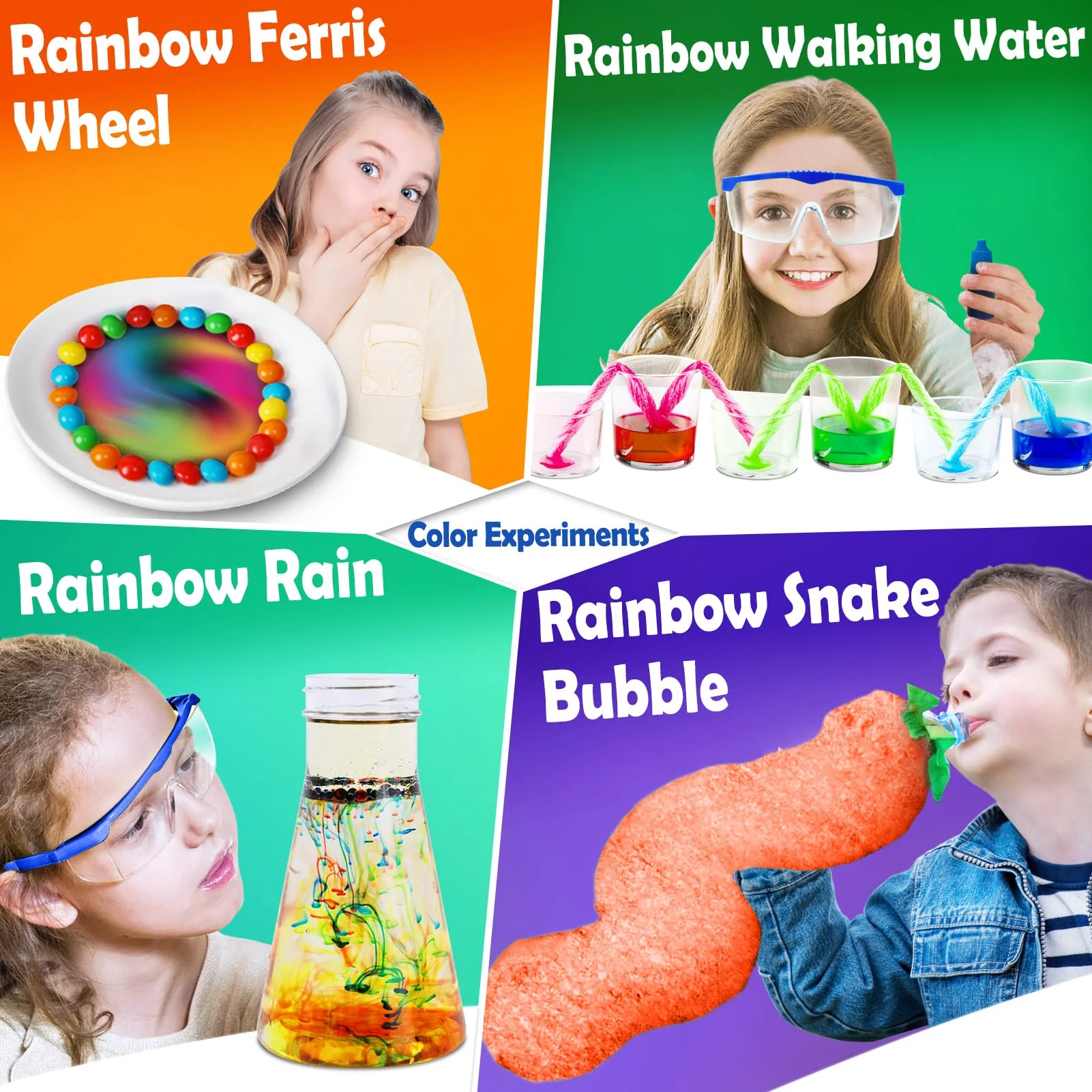 UNGLINGA 60+ Experimente für Kinder Jungen Mädchen Spielzeug Geschenke, Science Lab STEM Aktivitäten Bildungsprojekt mit Chemie-Set, ausbrechenden Vulkan, magische Farbe - Image 2
