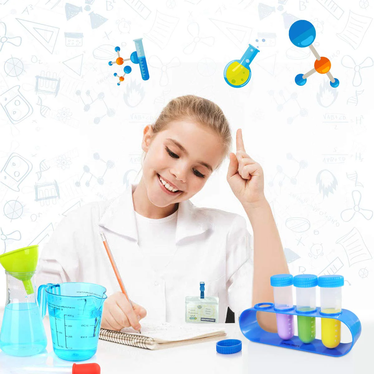 UNGLINGA Wissenschaft Experimentierkästen für Kinder - Laborkittel Wissenschaftlerin Anziehen und Rollenspiel Spielzeug Geschenk für Jungen Mädchen Kindern im Alter von 5-11 Jahren - Image 4