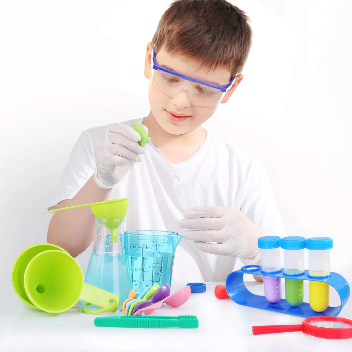 UNGLINGA Wissenschaft Experimentierkästen für Kinder - Laborkittel Wissenschaftlerin Anziehen und Rollenspiel Spielzeug Geschenk für Jungen Mädchen Kindern im Alter von 5-11 Jahren - Image 5