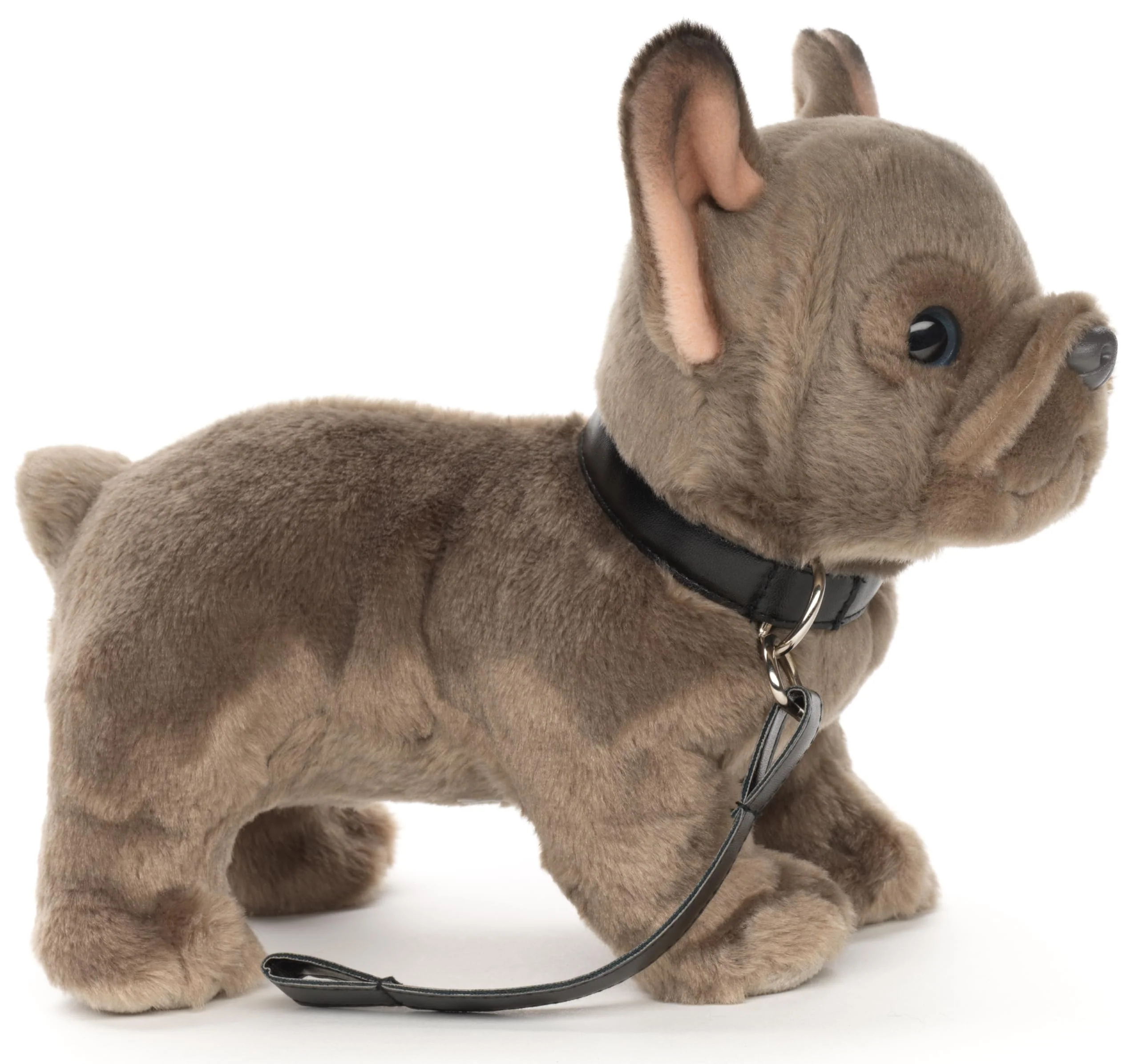 Uni-Toys - Französische Bulldogge (grau) mit Leine - 26 cm (Länge) - Plüsch-Hund, Dogge, Haustier - Plüschtier, Kuscheltier - Image 3