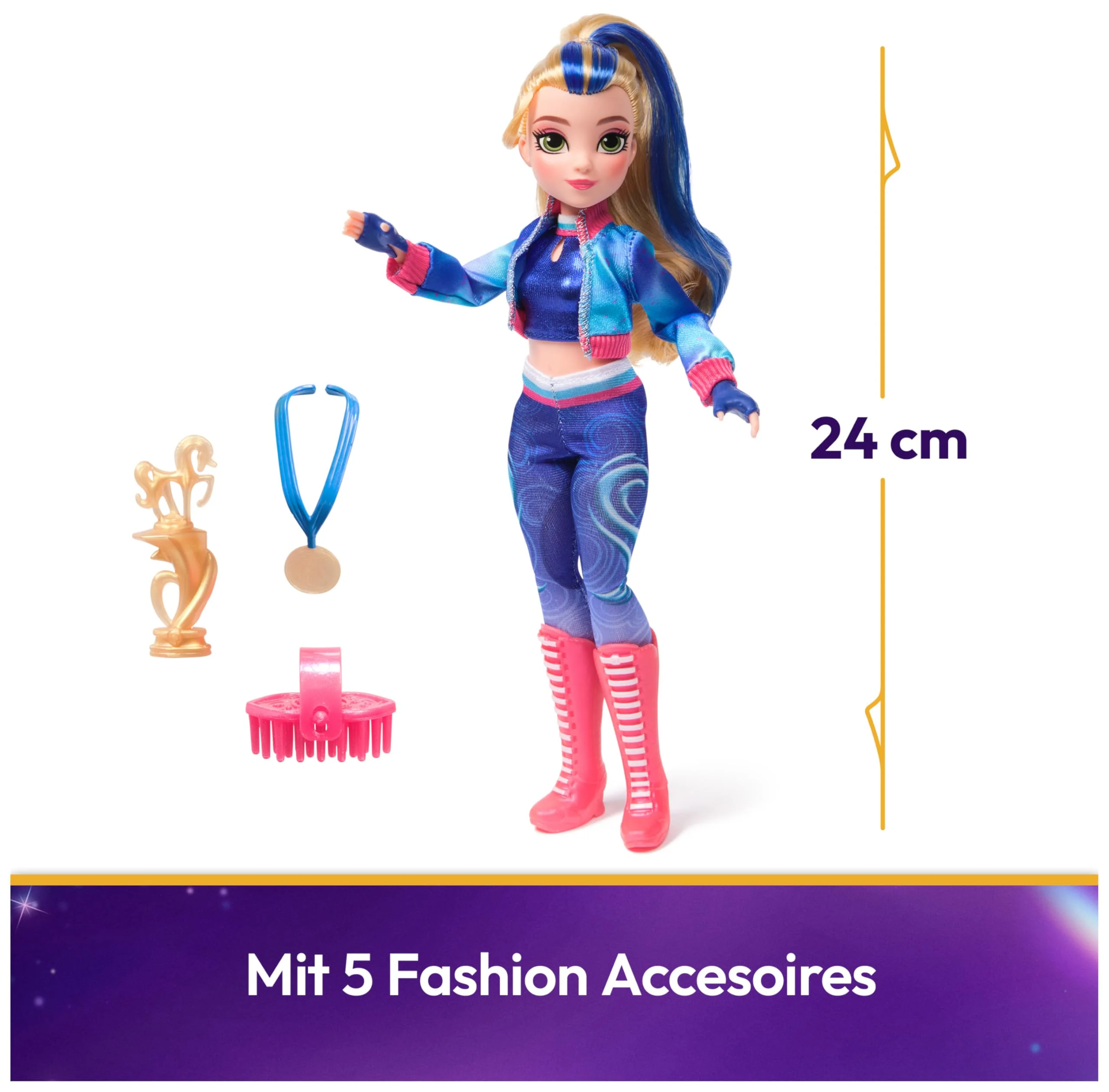 Unicorn Academy Ankleidepuppe Isabel - die Originalpuppe zur beliebten Netflix-Serie, 24 cm groß, mit echtem Haar, abnehmbarer Kleidung und Accessoires, für Kinder ab 4 Jahren - Image 9