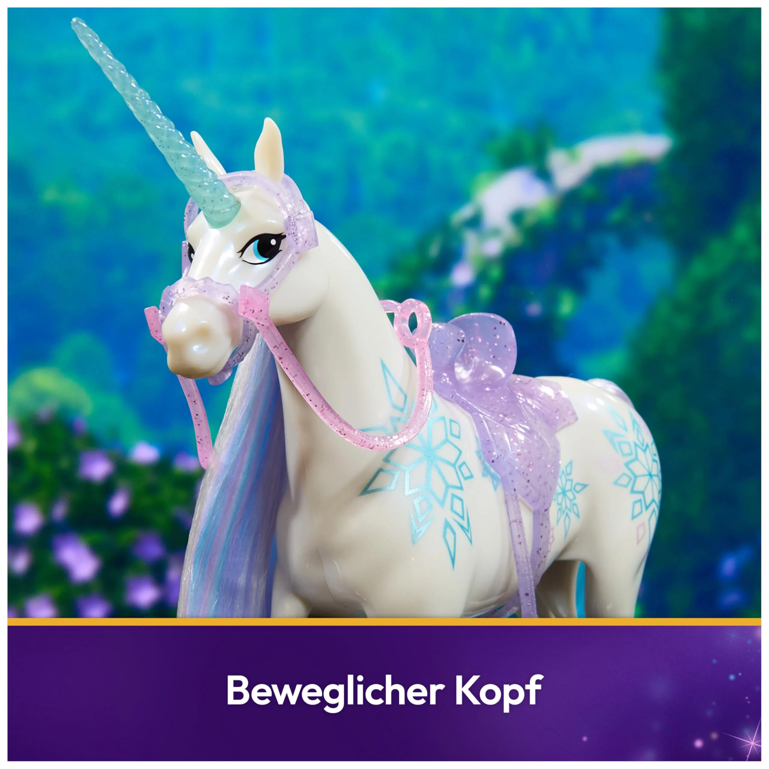 Unicorn Academy Einhorn Glacier - 28 cm groß, Original-Einhorn von Layla zur Netflix-Serie, mit echter Mähne und Schweif, abnehmbarem Zaumzeug und Sattel sowie Bürste, für Kinder ab 4 Jahren - Image 6