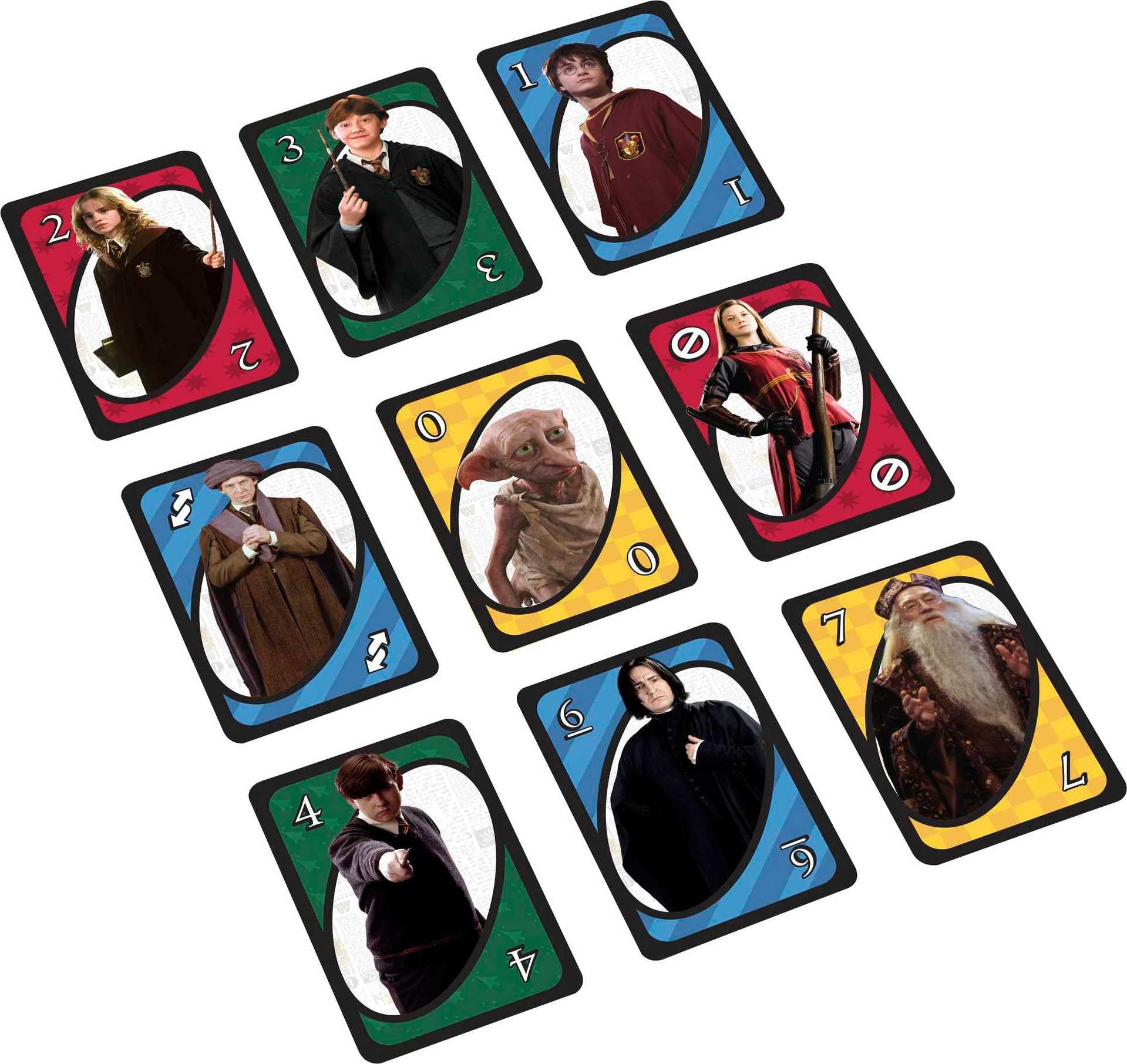UNO Harry Potter - Kartenspiel mit beliebten Figuren aus der magischen Welt von Hogwarts - mit besonderer Regelkarte und Sprechenden Hut - Geschenk für Harry-Potter-Fans ab 7 Jahren, FNC42 - Image 3