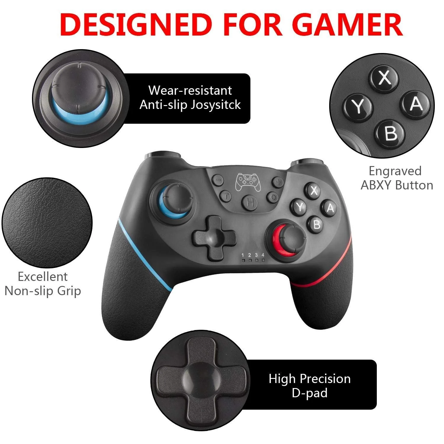 UPDATE-VERSION Controller für Switch/Switch Lite/Switch OLED, Controller für Switch Pro mit Aufwachen, Wireless Controller für Switch mit 6-Achsen Gyroskop, Double Shock, Turbo und Screenshot - Image 5