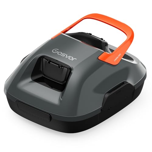 (Upgrade) Gosvor Poolroboter Akku, Bis zu 7200 LPH Effiziente Reinigung mit Power-Clean-Modus, Bis zu 90 Min., 3,4 KG Leicht, Einfach zu Bedienen & Warten, Poolsauger für Flache Böden bis 80㎡, Orange