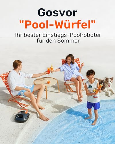 (Upgrade) Gosvor Poolroboter Akku, Bis zu 7200 LPH Effiziente Reinigung mit Power-Clean-Modus, Bis zu 90 Min., 3,4 KG Leicht, Einfach zu Bedienen & Warten, Poolsauger für Flache Böden bis 80㎡, Orange - Image 8