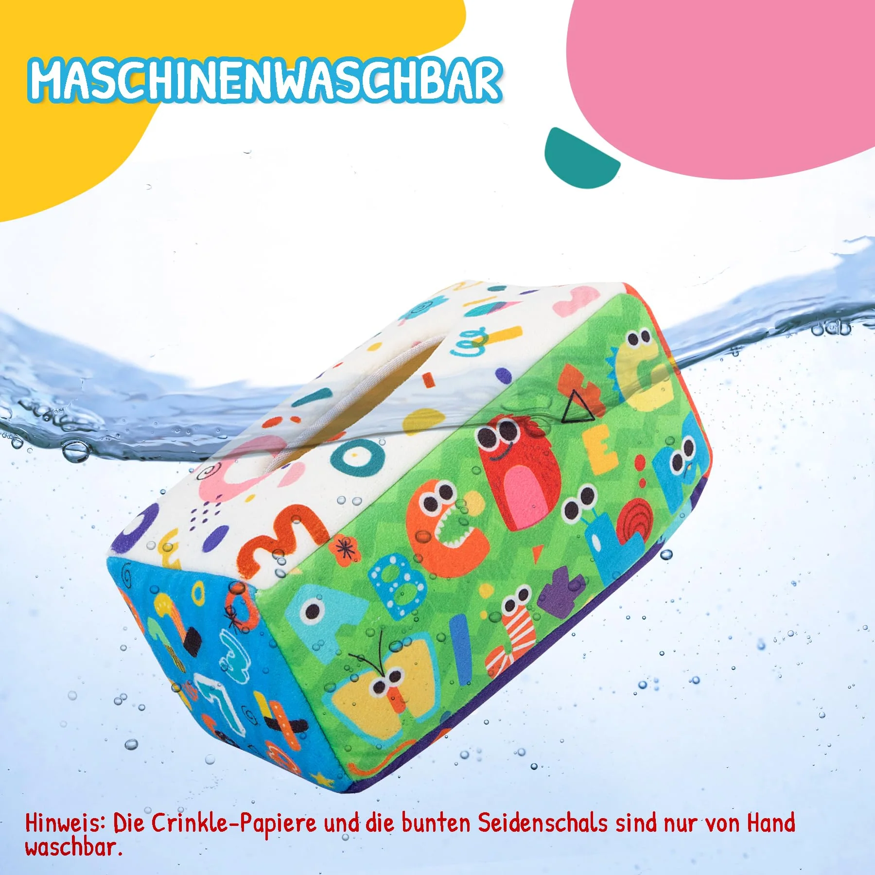 URMYWO Baby Spielzeug 6 Monate,Tissue Box Spielzeug - Montessori - Sensorik, Kontrast BabySpielzeug 0 6 12 Monate, Junge Mädchen Kinder Frühes Lernspielzeug Baby Geschenk - Image 2