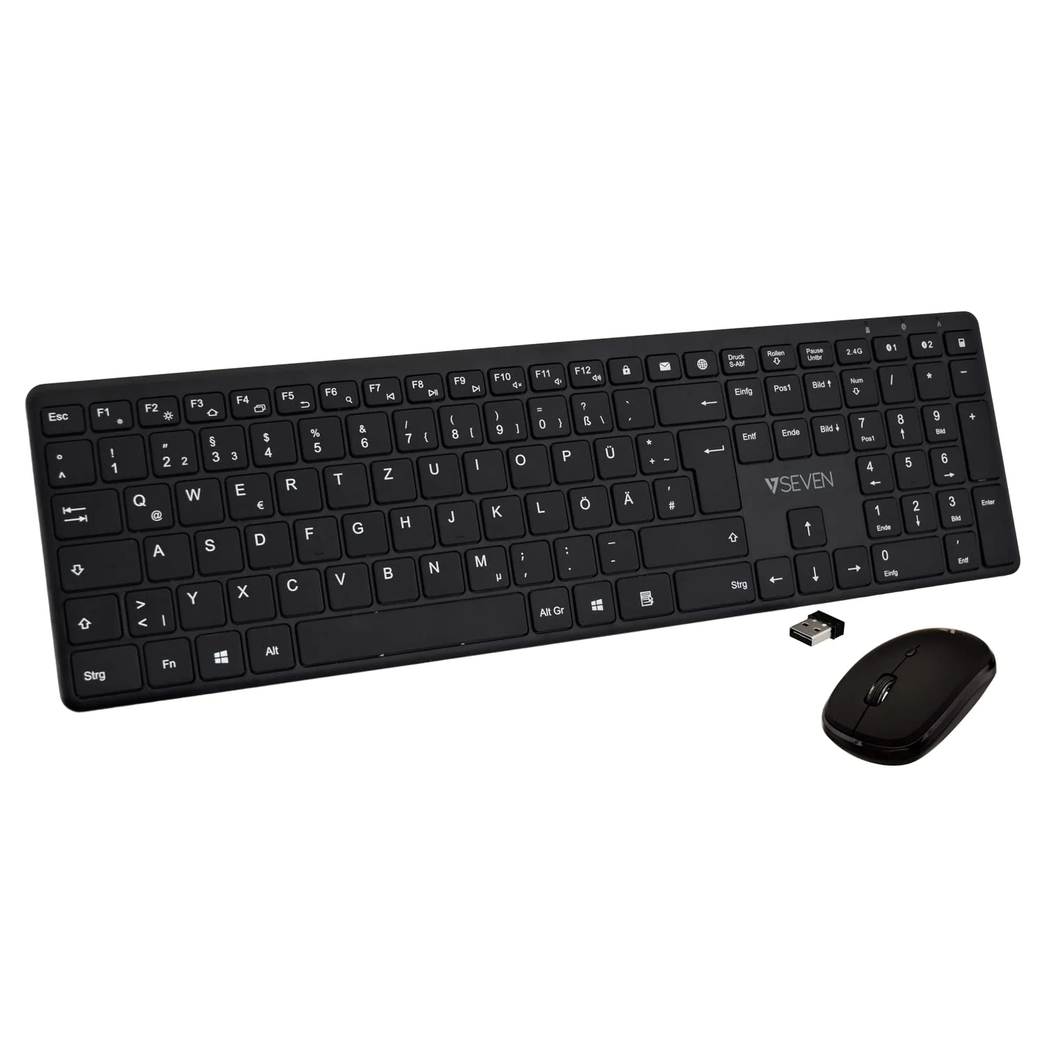 V7 CKW550DEBT Bluetooth Slim Keyboard und Silent Mouse Combo, 2.4GHZ Dual Mode, Deutsch QWERTZ, 4-Tasten-Maus mit Einstellbarer DPI - Image 3