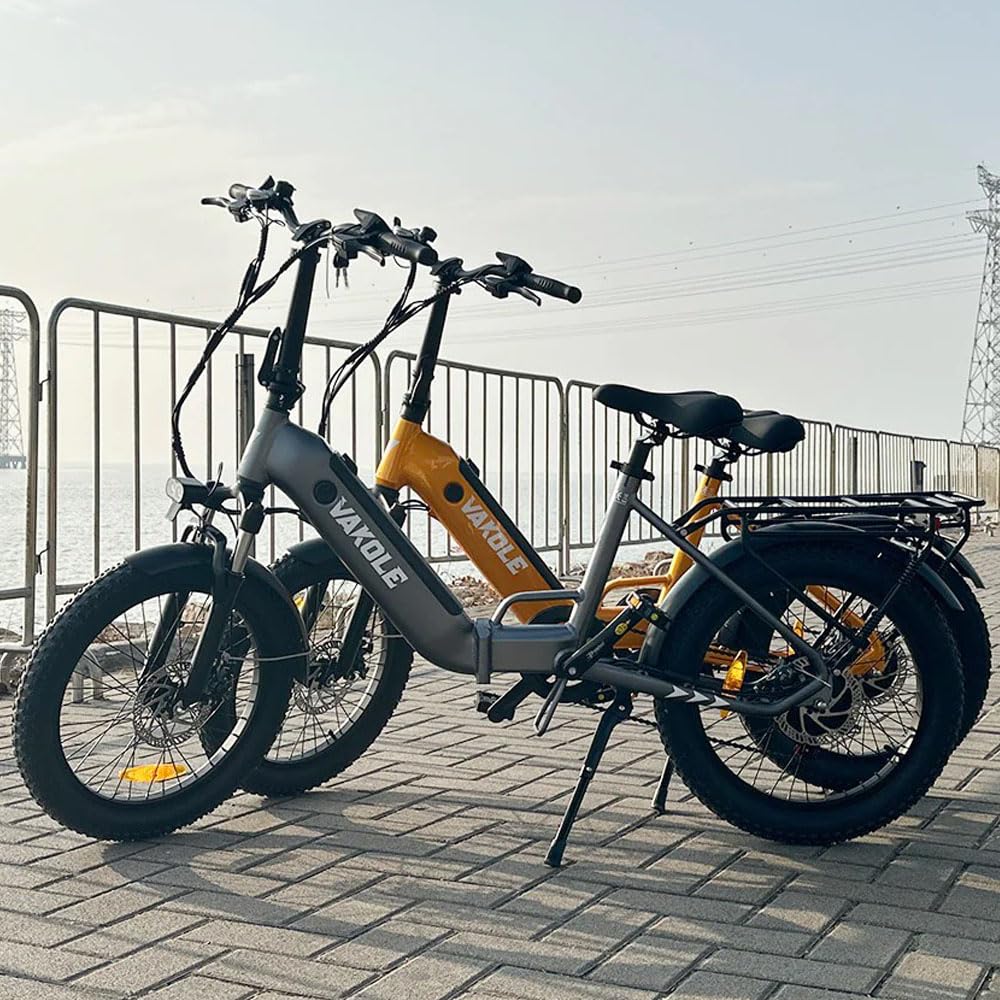 VAKOLE VT4 E-Bike Klapprad 20 Zoll Tiefeinsteiger Elektrofahrräder mit 36V 13Ah Akku, 75Km Reichweite - 3.0 Zoll Reifen E-Fahrrad, 7-Gang Fatbike Ebike für Herren Damen - Image 11