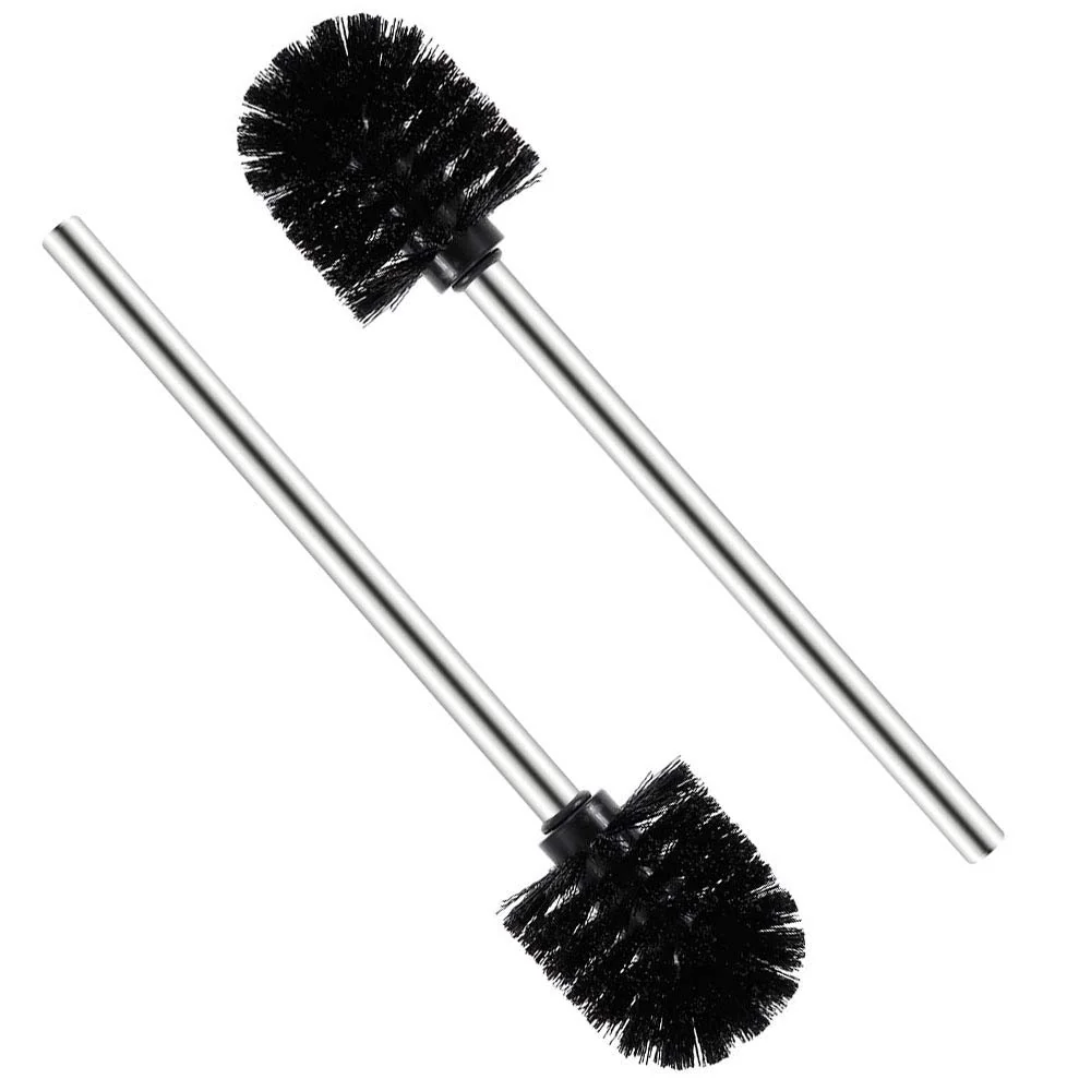 Valschen 2 Stück WC-Bürste Toilettenbürste Klobürsten Ersatz-Bürste aus Edelstahl, 7,5 x 35 x 7,5 cm, Schwarz - Image 3