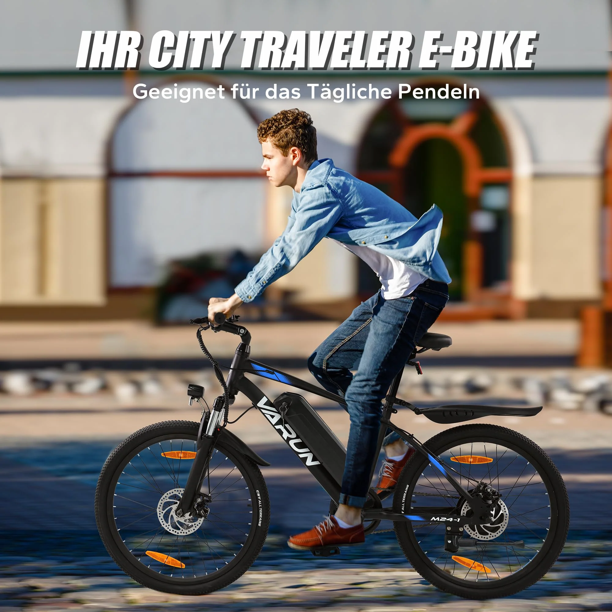 VARUN E Bike 24 Zoll, E-Mountainbike Herren Damen mit 250W Motor, 36V 7.8Ah Herausnehmbare Li-Ion Batterie, Aluminiumlegierung Elektrofahrrad, geeignet für Outdoor Kurztrips - Image 3