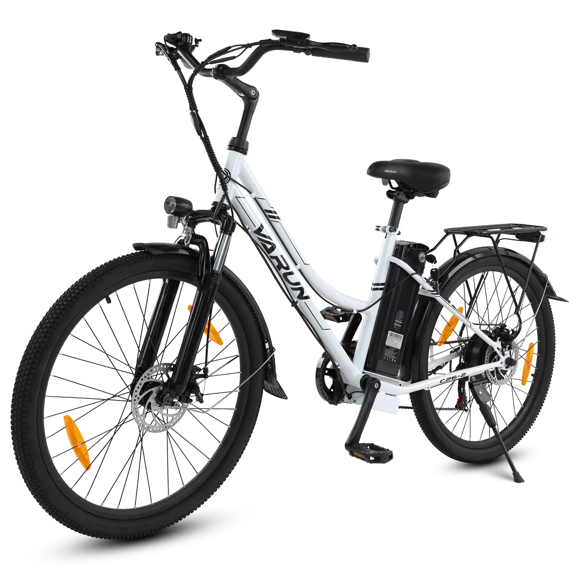 VARUN E-Bike, 26" Elektrofahrrad Damen Herren, Trekking Pedelec mit 48V Lithium Akku, 250W 55NM Motor, E-Fahrrad mit 5 Modi, 7-Gang, LCD-Display, Cruise Citybike Electric Bike bis zu 80KM - Image 2
