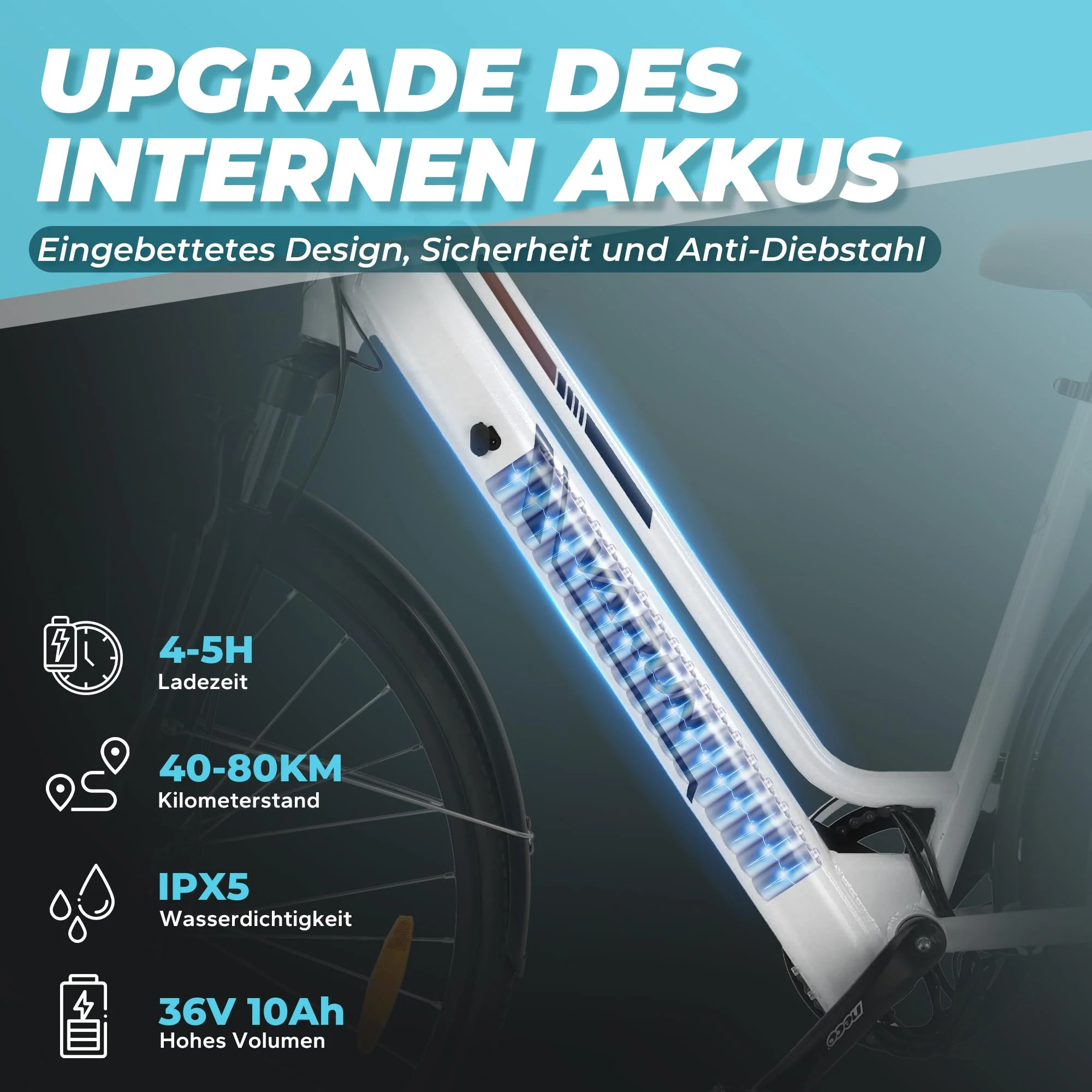 VARUN E-Bike Damen 28 Zoll City Bike Tiefeinsteiger | 36V 360Wh Akku | Drehmomentsensor | 3 Modi, 6-Gang, LCD | CE, mit Korb & Gepäckträger | 90% vormontiert - Image 8