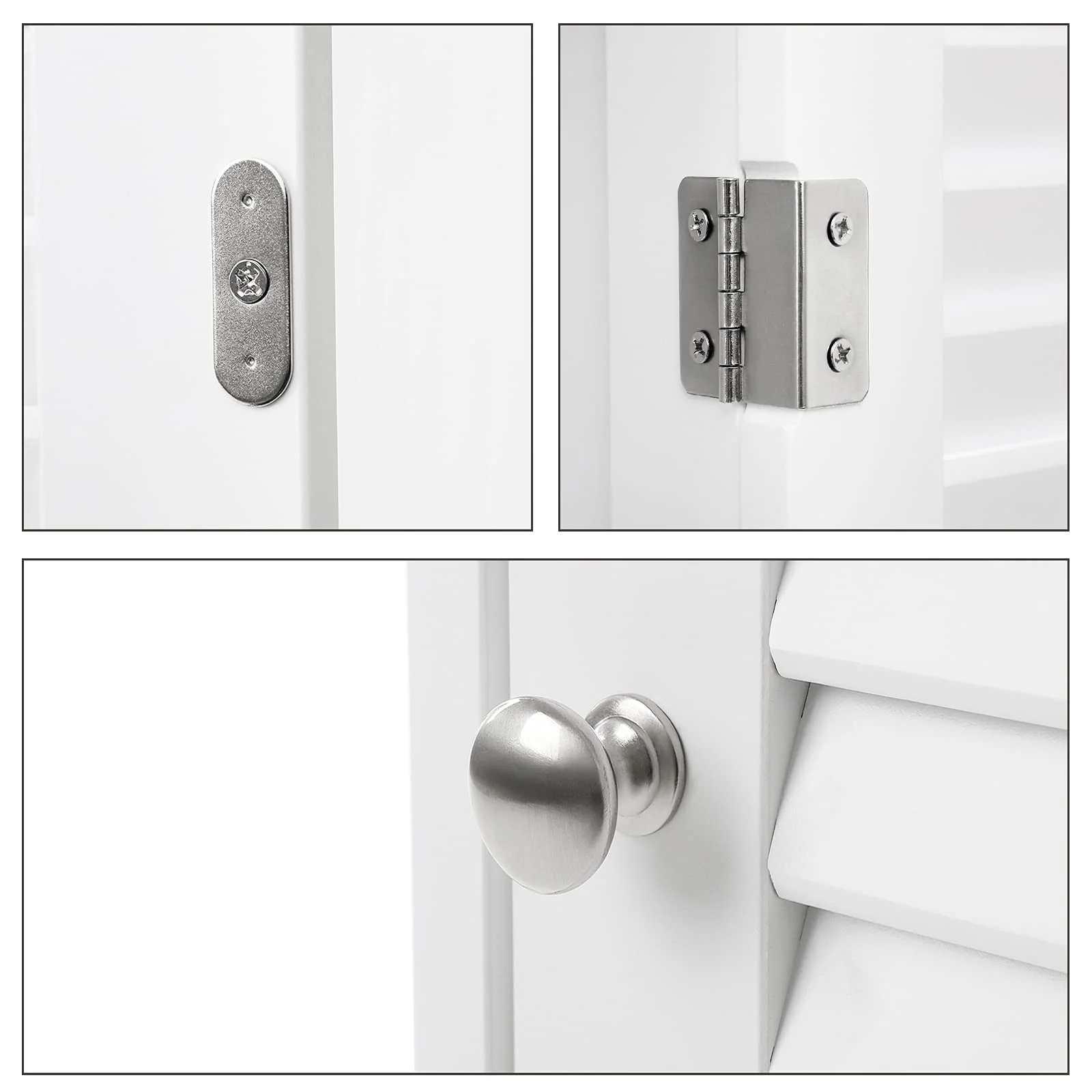 VASAGLE Badezimmerschrank, Badschrank schmal, Aufbewahrungsschrank, kleiner Schrank, mit Schublade, Lamellentür, für Badezimmer, Wohnzimmer, Schlafzimmer, 30 x 32 x 87 cm, weiß BBC43WT - Image 3