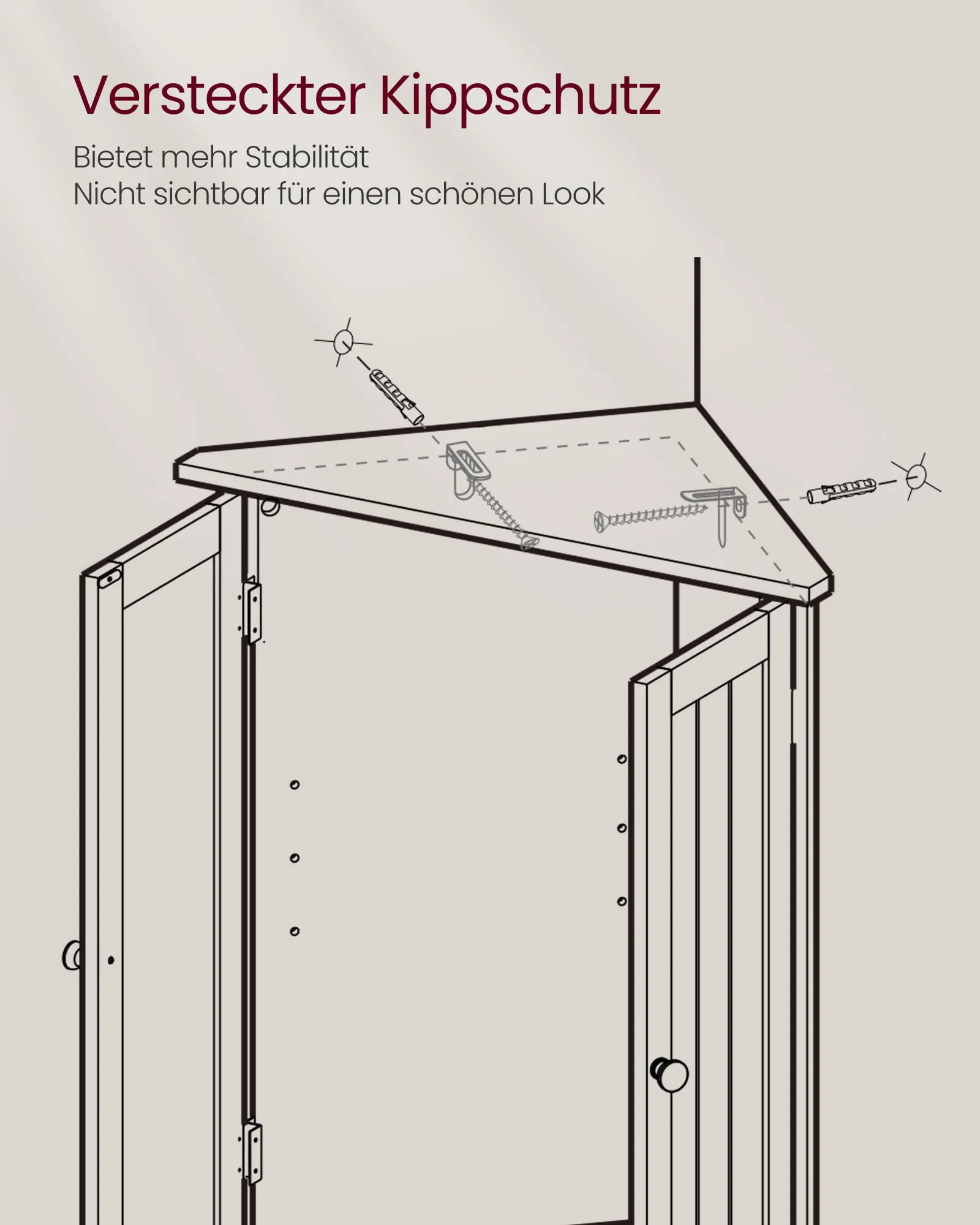 VASAGLE Eckschrank, Badezimmerschrank, mit Türen, verstellbare Ablage, für Badezimmer, Küche, Wohnzimmer, modern, Landhausstil, wolkenweiß BBC844P31 - Image 6
