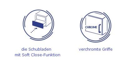 VBChome Waschtischunterschrank 60 cm Waschbecken mit Unterschrank 2 Schubladen Nussbaum Badmöbel weiß Hochglanz Badezimmermöbel hängend - Image 5