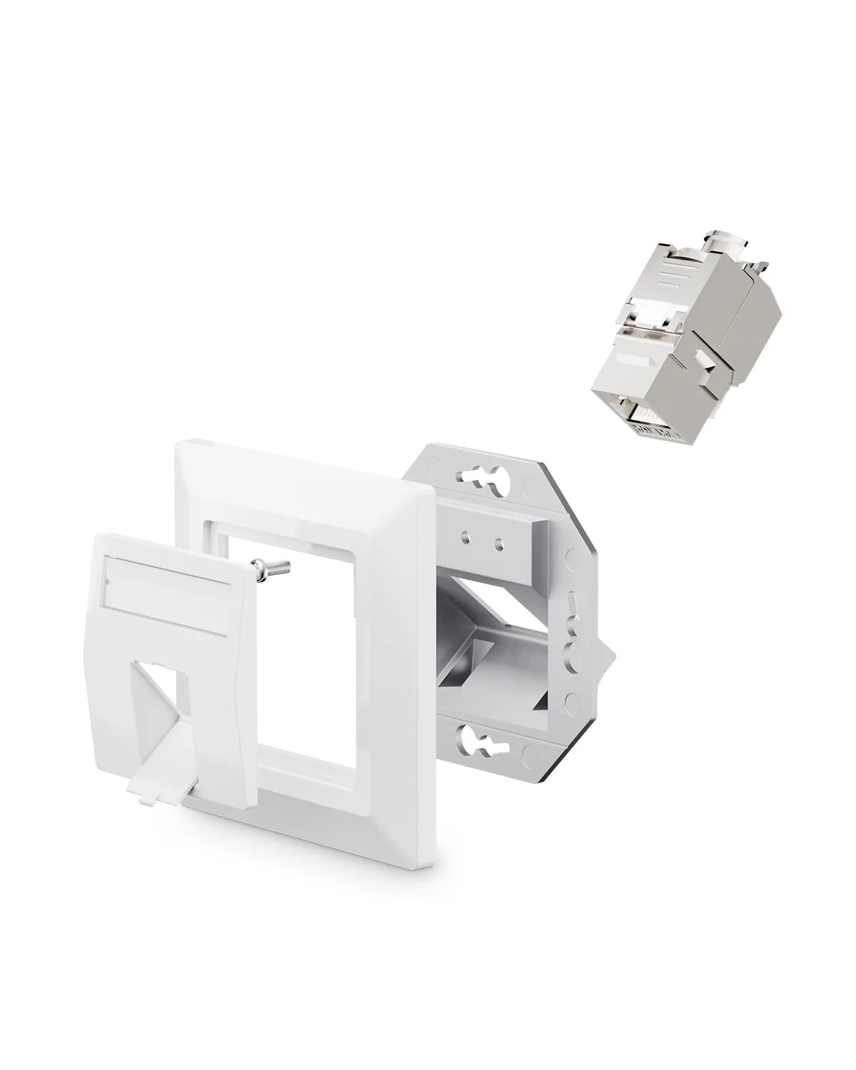 VCELINK 1x Keystone Netzwerkdose Unterputz CAT7/6A 1Fach, Lan Dose Keystone RJ45 Modul, STP Vollgeschirmt, RJ45 Ethernet Datendose DSL Patchkabel Verlegekabel - Image 7