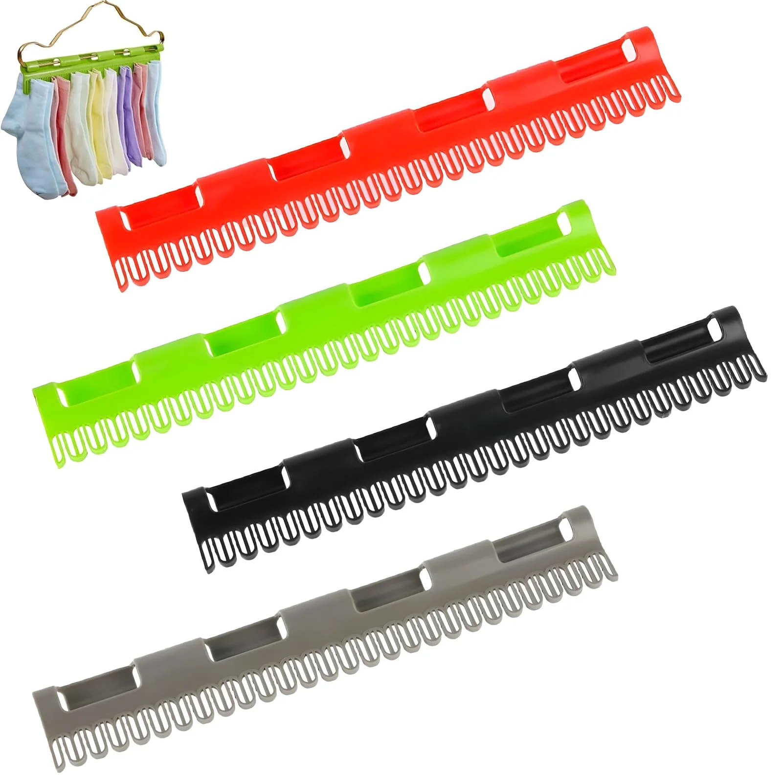 vcsjw 4 Stück Sockentrockner,Socken Aufhänger Für Wäscheständer,Sockenhalter Wäscheständer,Wäscheständer Sockenhalter,Sockenbügel Kunststoff,Sockenaufhänger,Für Socken, Unterwäsche, Kleine Kleidung - Image 3