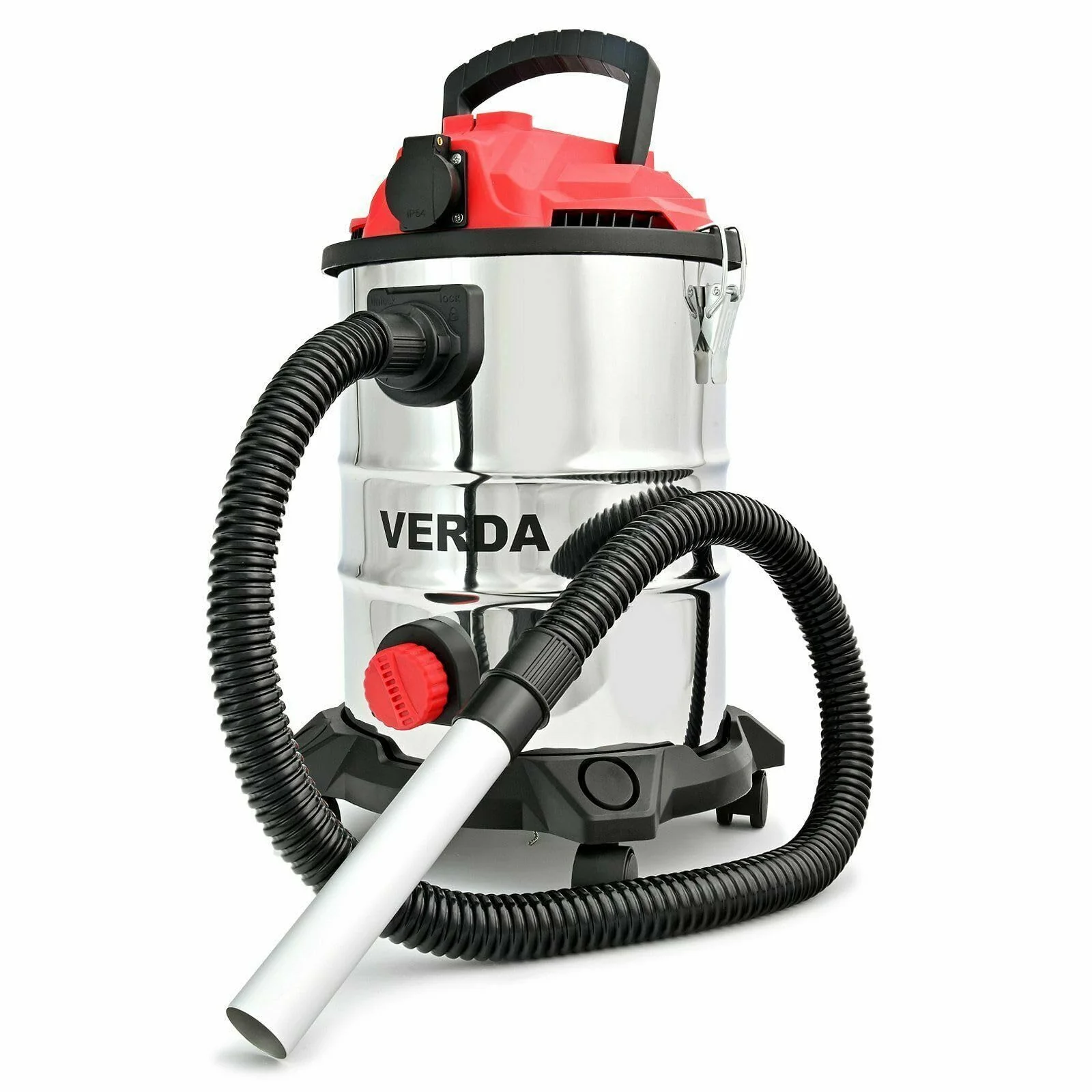 Verda Nass- und Trockensauger 1650W Industriesauger + Steckdose + Wasserablass + Blasfunktion Aschesauger für Kamin und Pelletofen 25 Liter Metallbehälter Edelstahltank [SN196] - Image 5