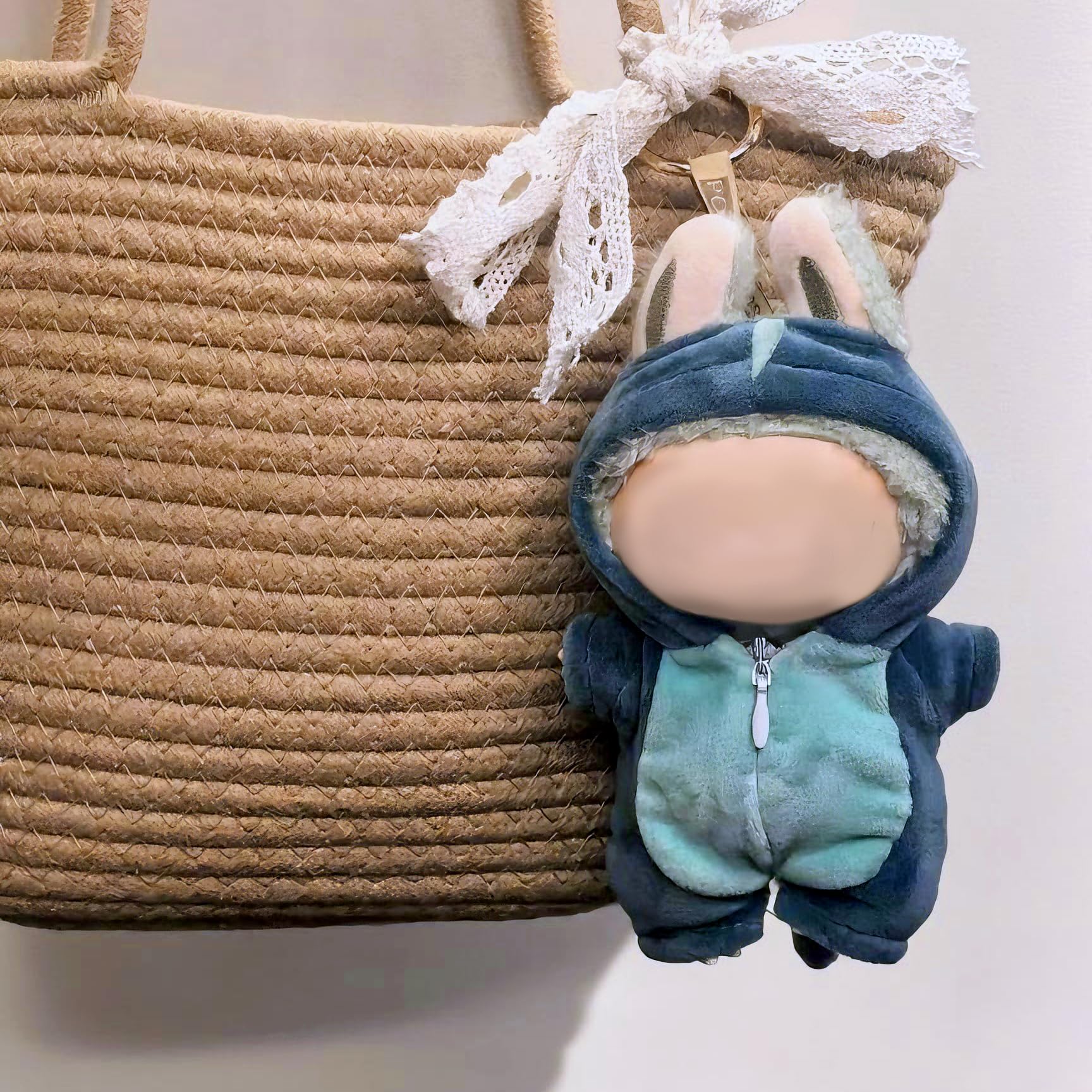 Verdelume Grüner Dinosaurier-Overall Kleidung für Labubu, EIN-teilige 17cm Puppenbekleidung mit Kapuze, Geschenkidee für Jungen und Mädchen, 1 Stück (Ohne Labubu-Puppe) - Image 2