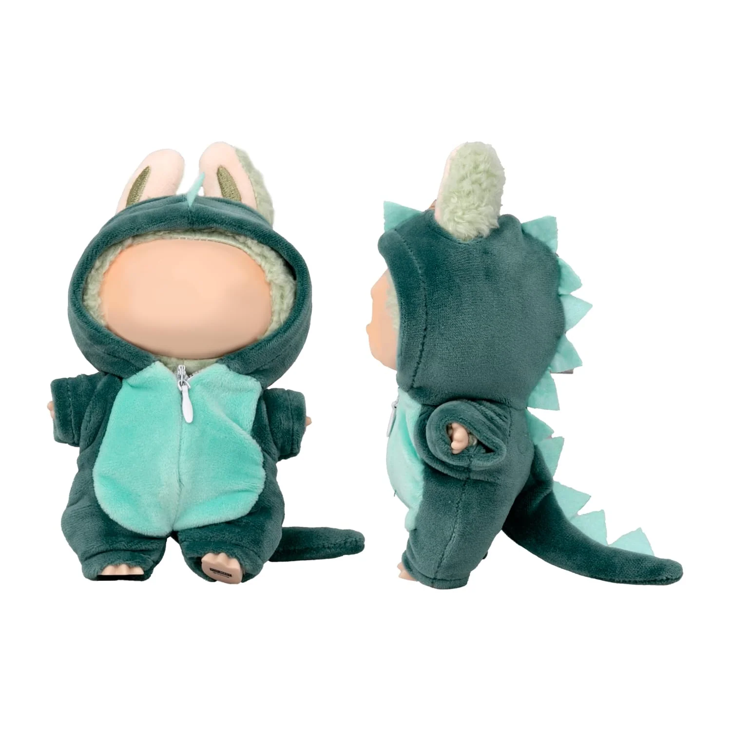 Verdelume Grüner Dinosaurier-Overall Kleidung für Labubu, EIN-teilige 17cm Puppenbekleidung mit Kapuze, Geschenkidee für Jungen und Mädchen, 1 Stück (Ohne Labubu-Puppe) - Image 6