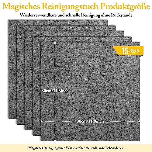VEVOQIM 15 Stück Verdicktes Magisches Reinigungstuch Wiederverwendbare Mikrofaser Magisches Reinigungstuch Verdickt,Verdicktes Magisches Reinigungstuch für Autos,Küche,Glas (15 Stück) - Image 13