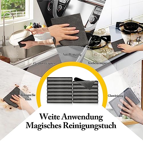 VEVOQIM 15 Stück Verdicktes Magisches Reinigungstuch Wiederverwendbare Mikrofaser Magisches Reinigungstuch Verdickt,Verdicktes Magisches Reinigungstuch für Autos,Küche,Glas (15 Stück) - Image 2