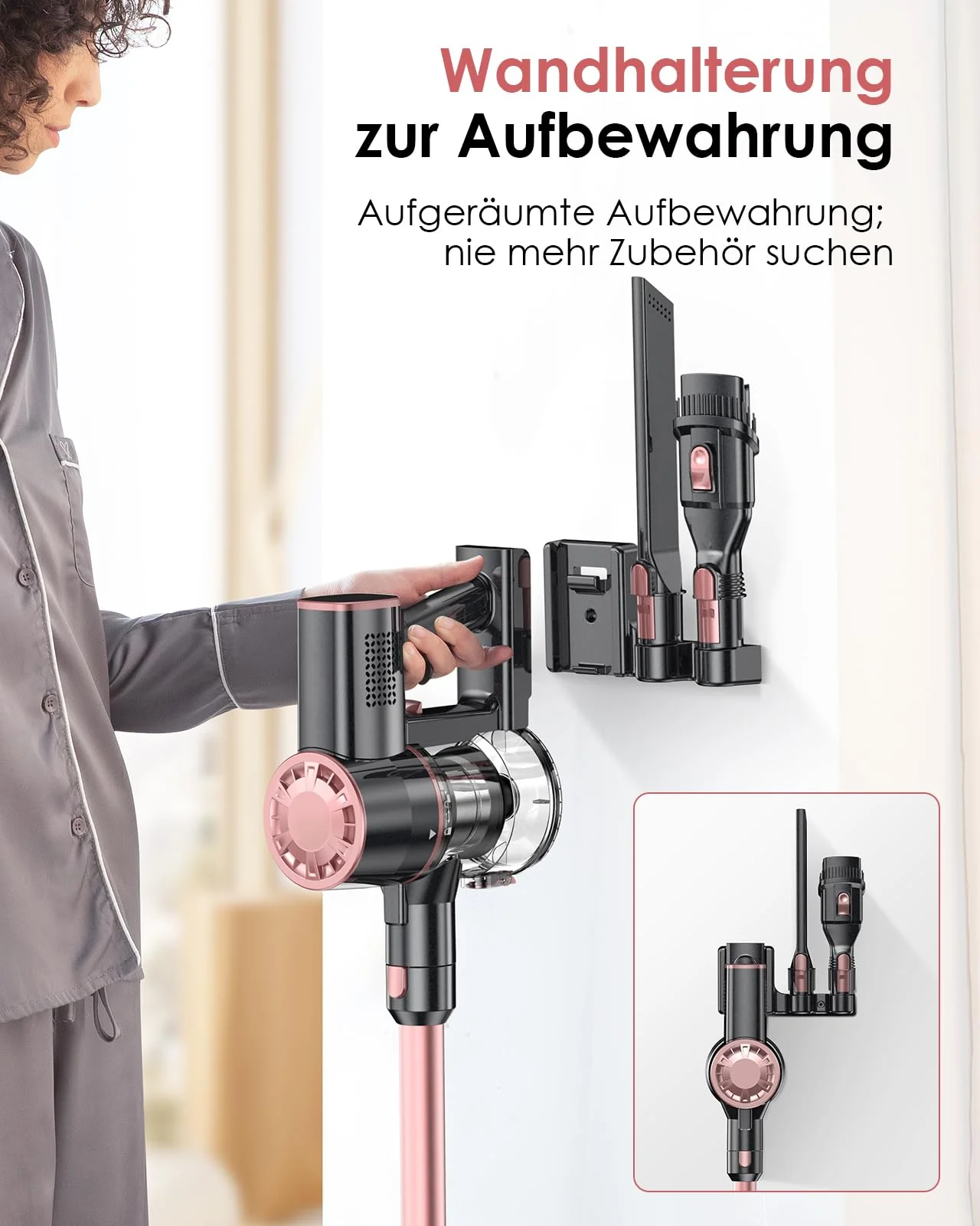 Vexilar Akku Staubsauger 45000Pa/ 50Mins/ 450W, 6-in-1 Staubsauger Kabellos Selbststehend, Akkustaubsauger mit LED Touchscreen, Klein und Leicht für Hartböden Teppiche Tierhaare - Image 3
