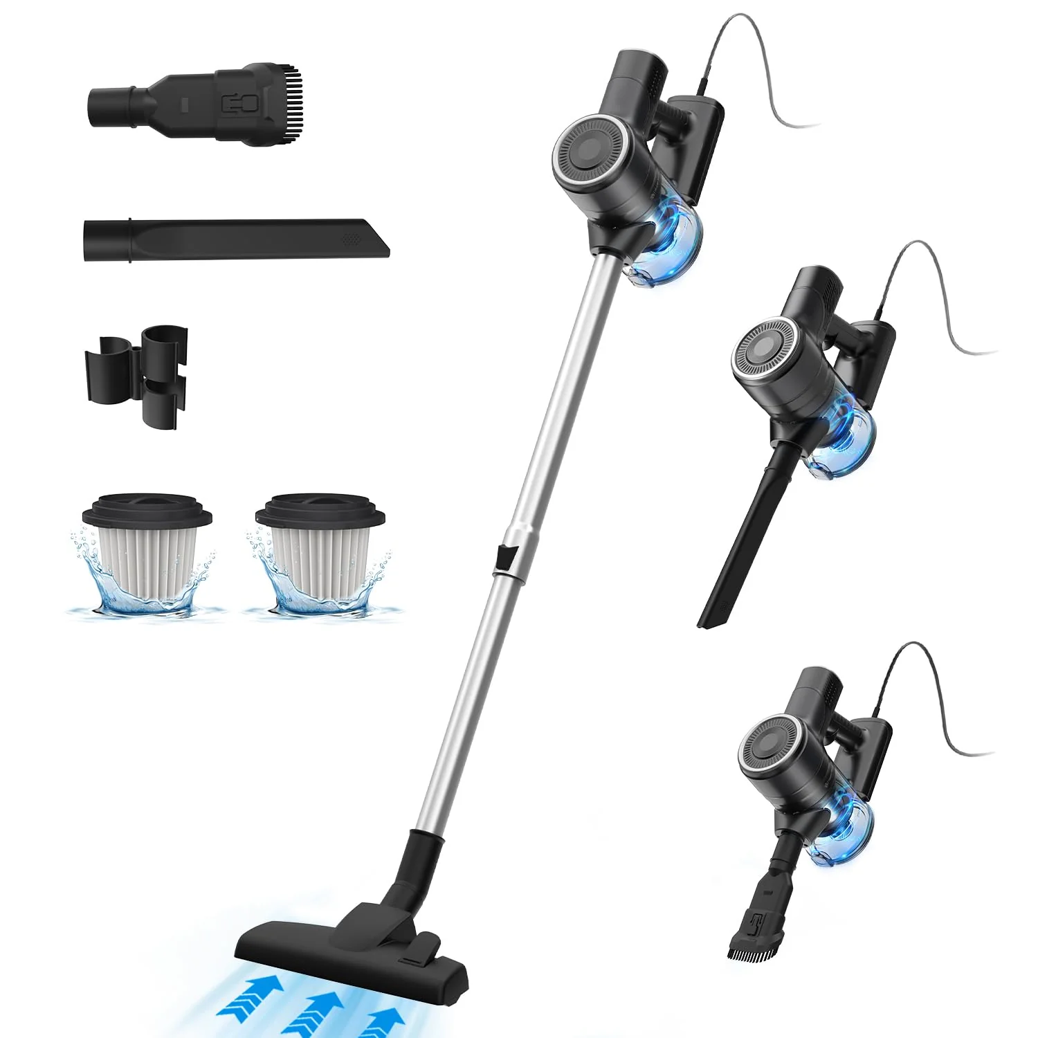 Vexilar C6 3-in-1 Staubsauger, 20KPa Staubsauger mit Kabel, 600W Vacuum Cleaner, 7M Handstaubsauger, Stielstaubsauger mit Kabel mit Überhitzungsschutz, 800 ml Staubbehälter mit Handgriff für Tierhaare - Image 6
