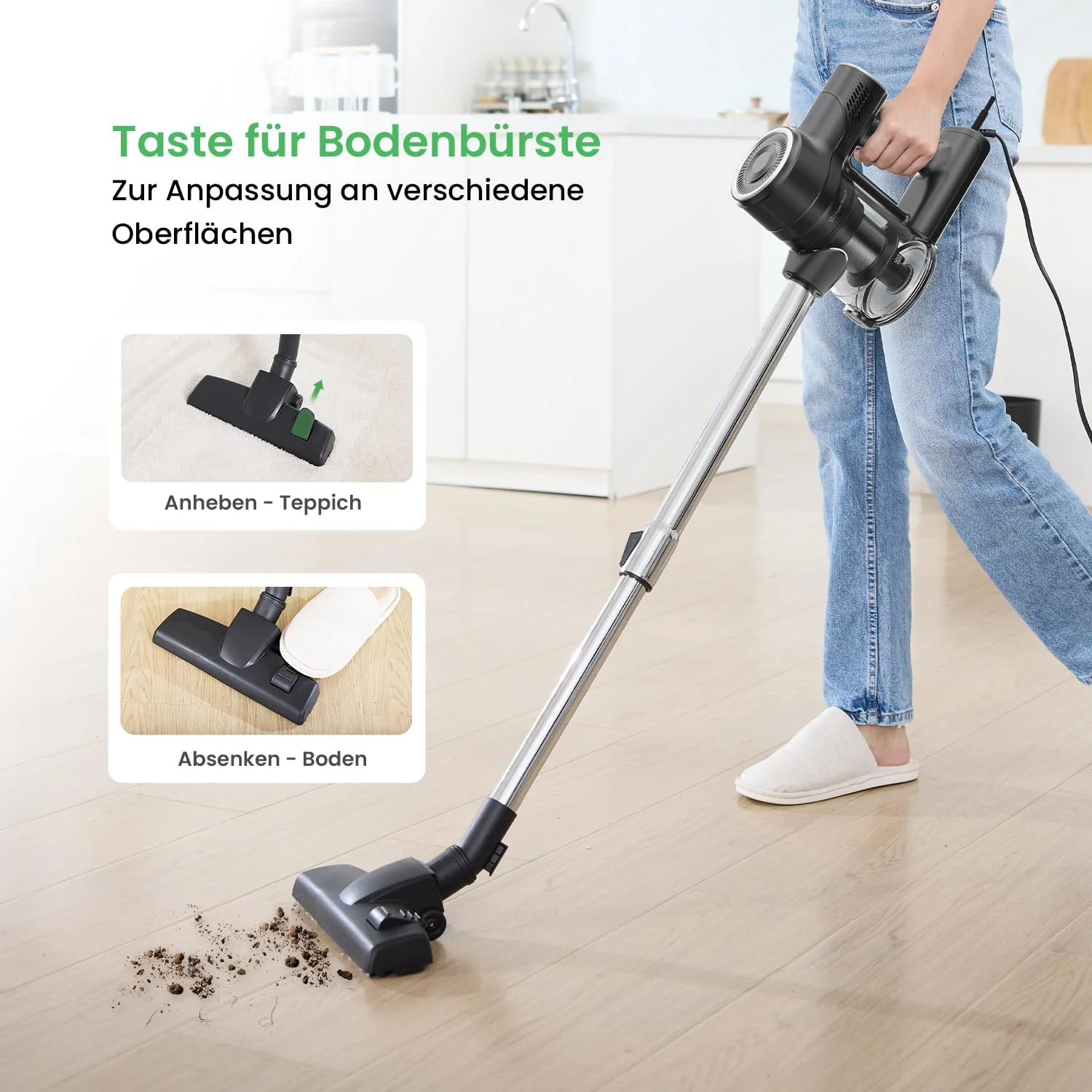 Vexilar C6 3-in-1 Staubsauger, 20KPa Staubsauger mit Kabel, 600W Vacuum Cleaner, 7M Handstaubsauger, Stielstaubsauger mit Kabel mit Überhitzungsschutz, 800 ml Staubbehälter mit Handgriff für Tierhaare - Image 7