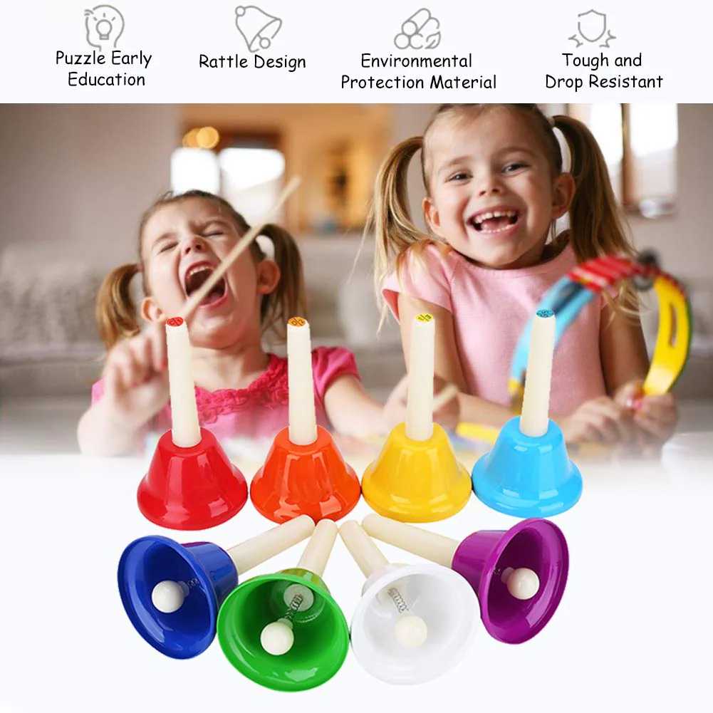 VGEBY Handklingel Set, 8 Note Metall Musial Handbells Diatonische Glocken Pädagogische Instrumente Spielzeug Montessori Glocken - Image 5
