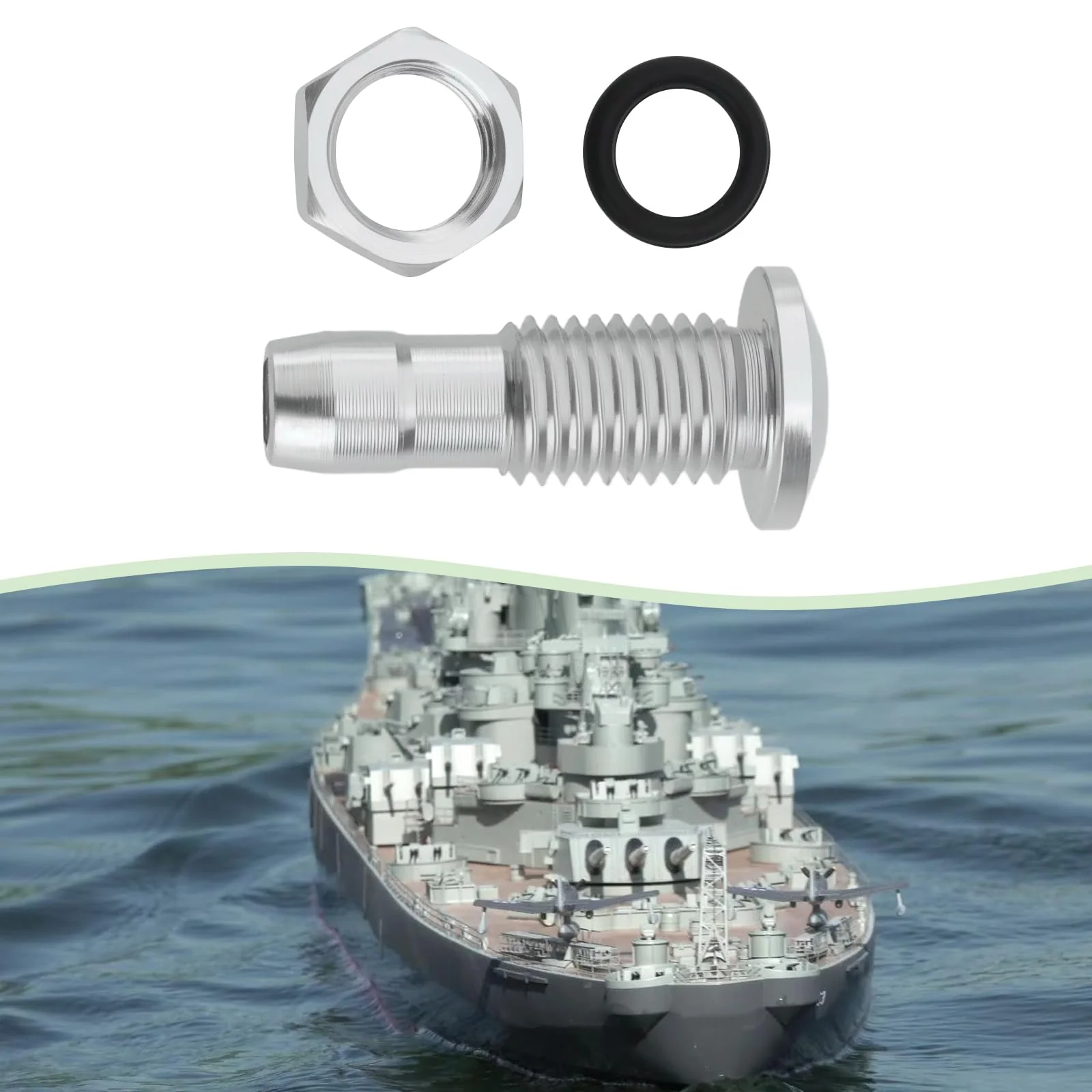 VGOL 4 Stück RC-Boot-Wassernippel M8 Schlauchtülle Ersatzteil Aluminiumlegierung Auslassdüse Wasserventil Passend für RC-Boot DIY Anschluss Methanol Schiffswasserkühlsystem Silber - Image 5