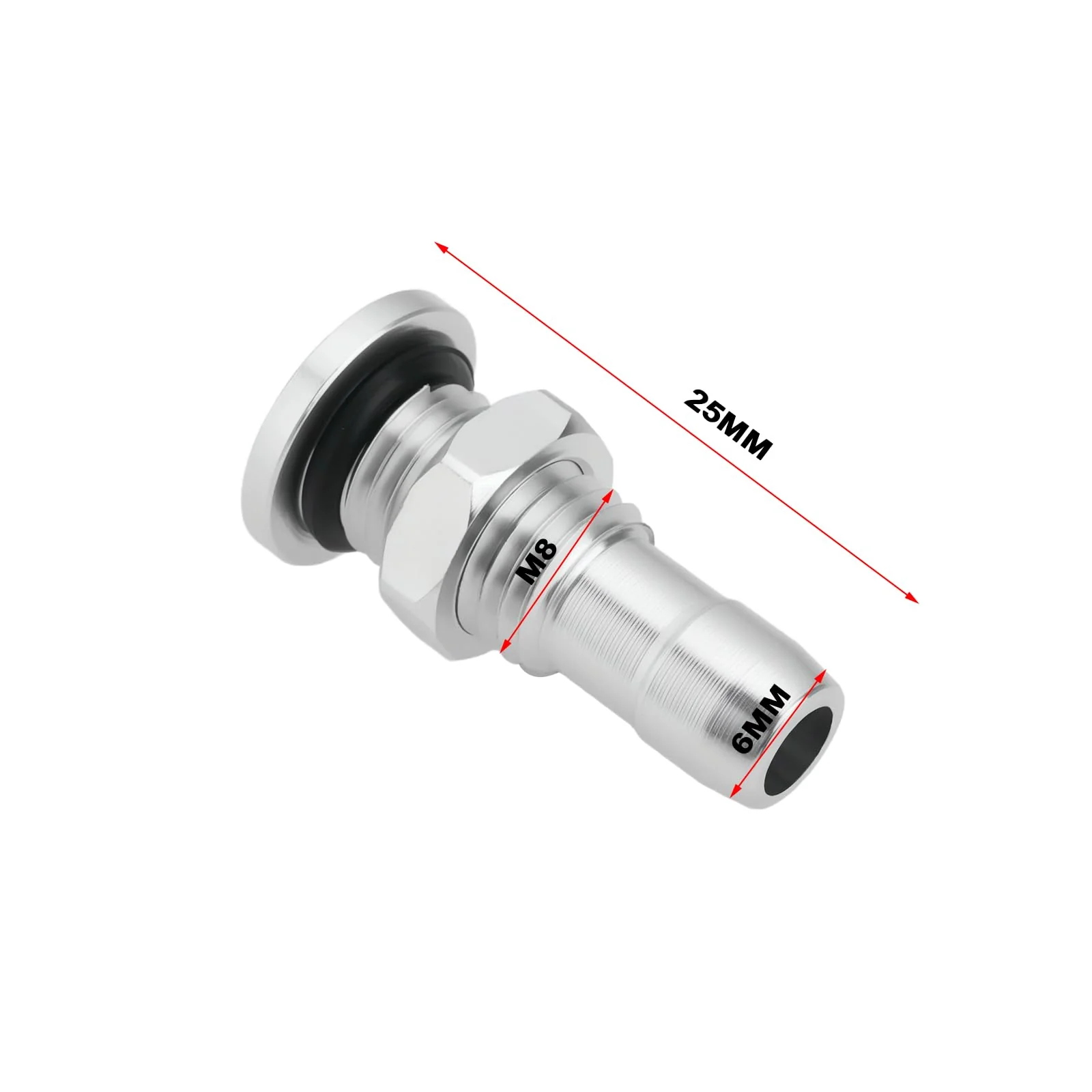 VGOL 4 Stück RC-Boot-Wassernippel M8 Schlauchtülle Ersatzteil Aluminiumlegierung Auslassdüse Wasserventil Passend für RC-Boot DIY Anschluss Methanol Schiffswasserkühlsystem Silber - Image 7