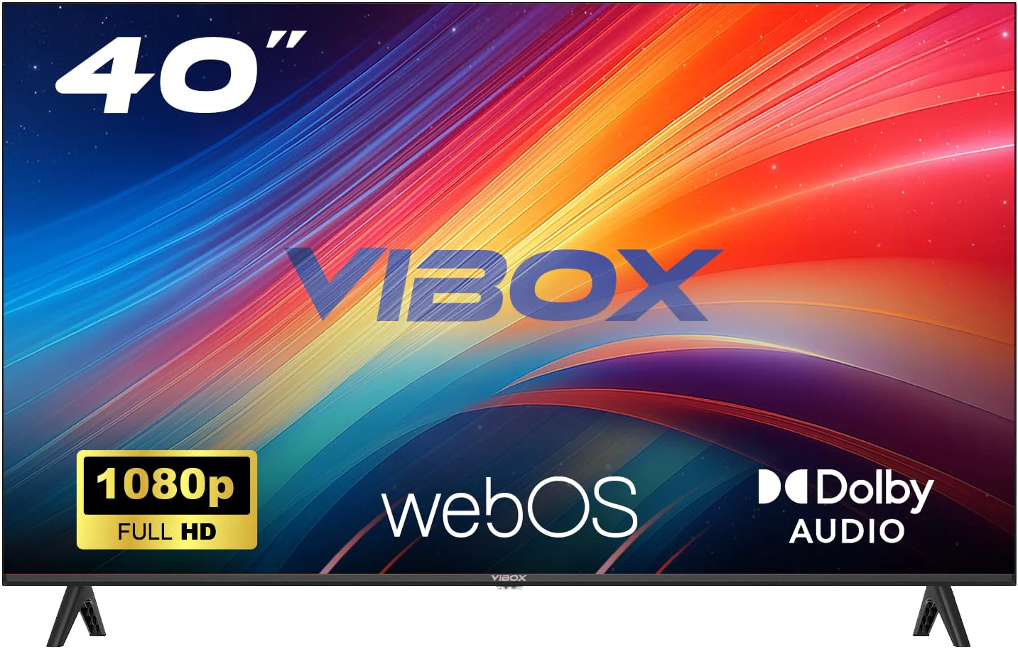 Vibox 40-Zoll Full HD LED Smart TV | WebOS | 3X HDMI, 2X USB | Wandmontage kompatibel | Gestenfernbedienung mit Streaming-Steuerung