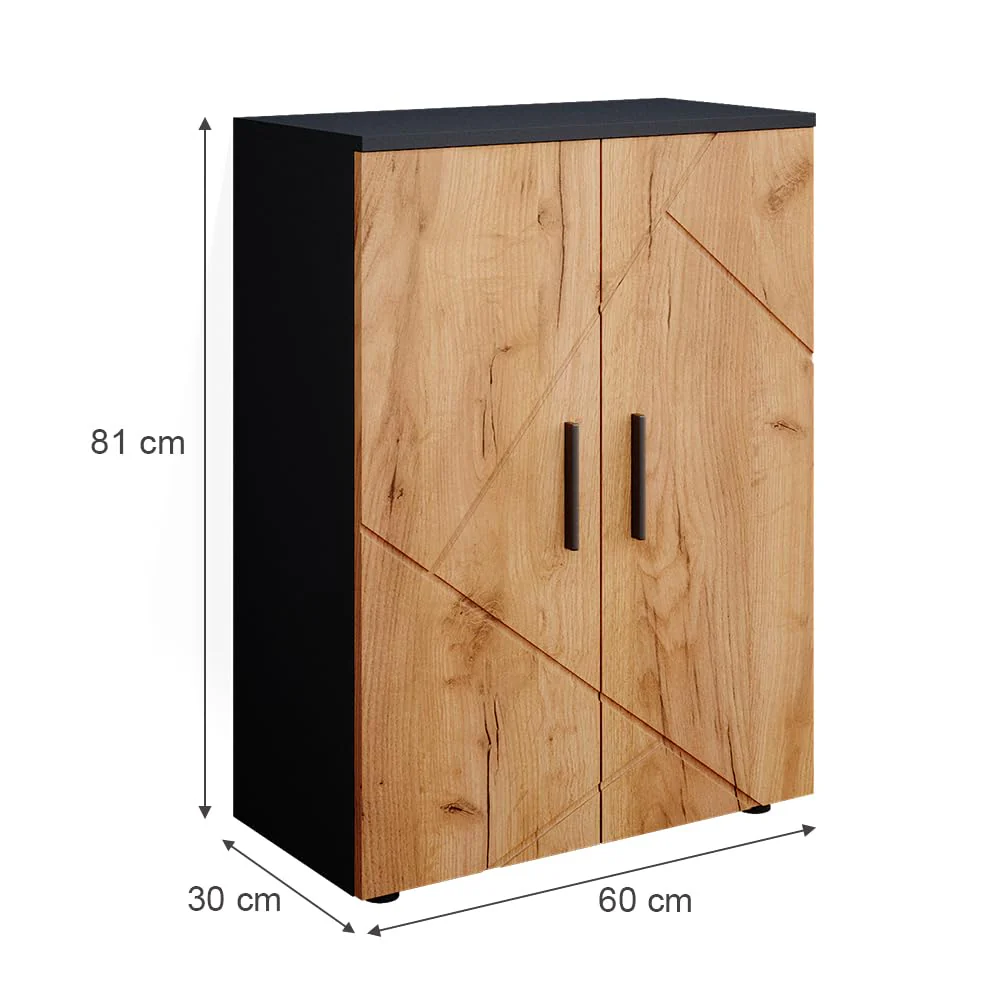 Vicco Midischrank Irma, Anthrazit/Goldkraft Eiche, 60 x 81 cm - Image 5