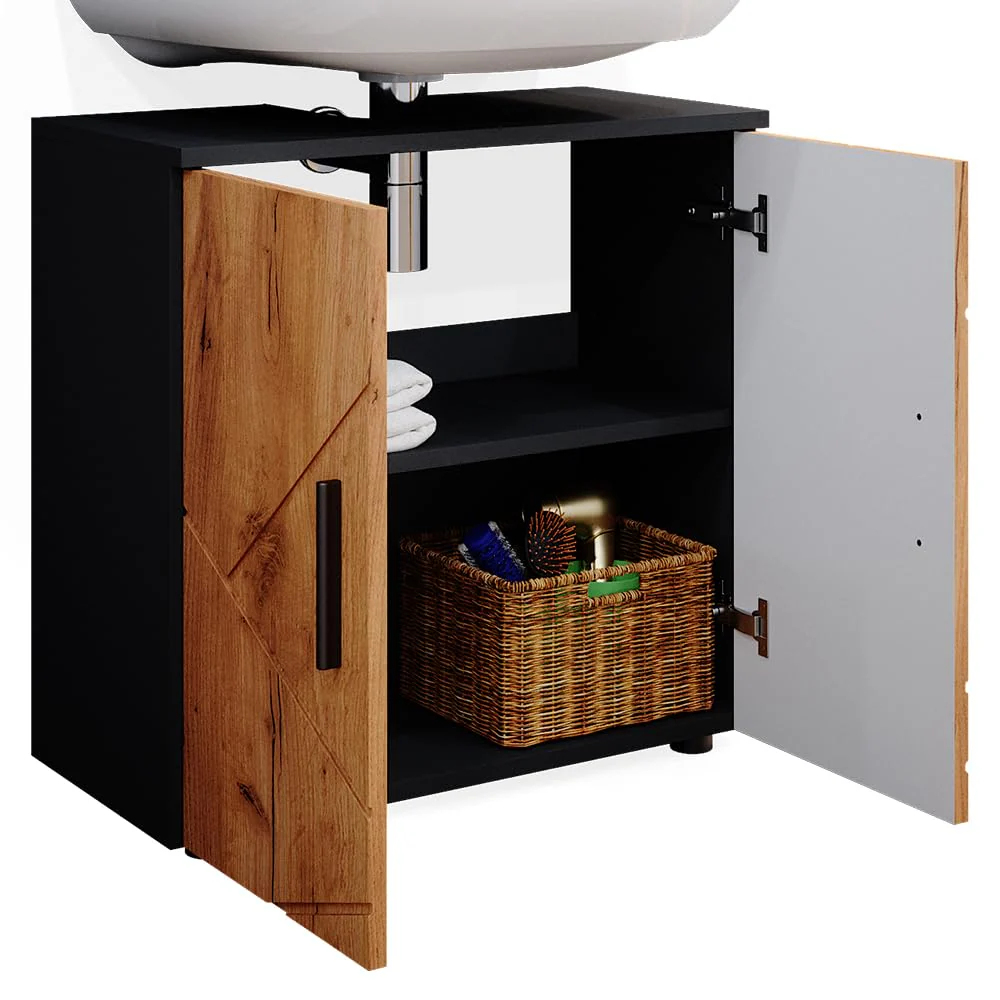 Vicco Waschbeckenunterschrank Irma, Anthrazit/Eiche, 60 x 59 cm - Image 4