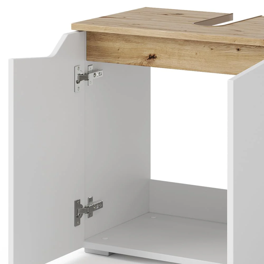 Vicco Waschbeckenunterschrank Marelle, Weiß/Artisan-Eiche, 60 x 57.5 cm mit 2 Türen - Image 6