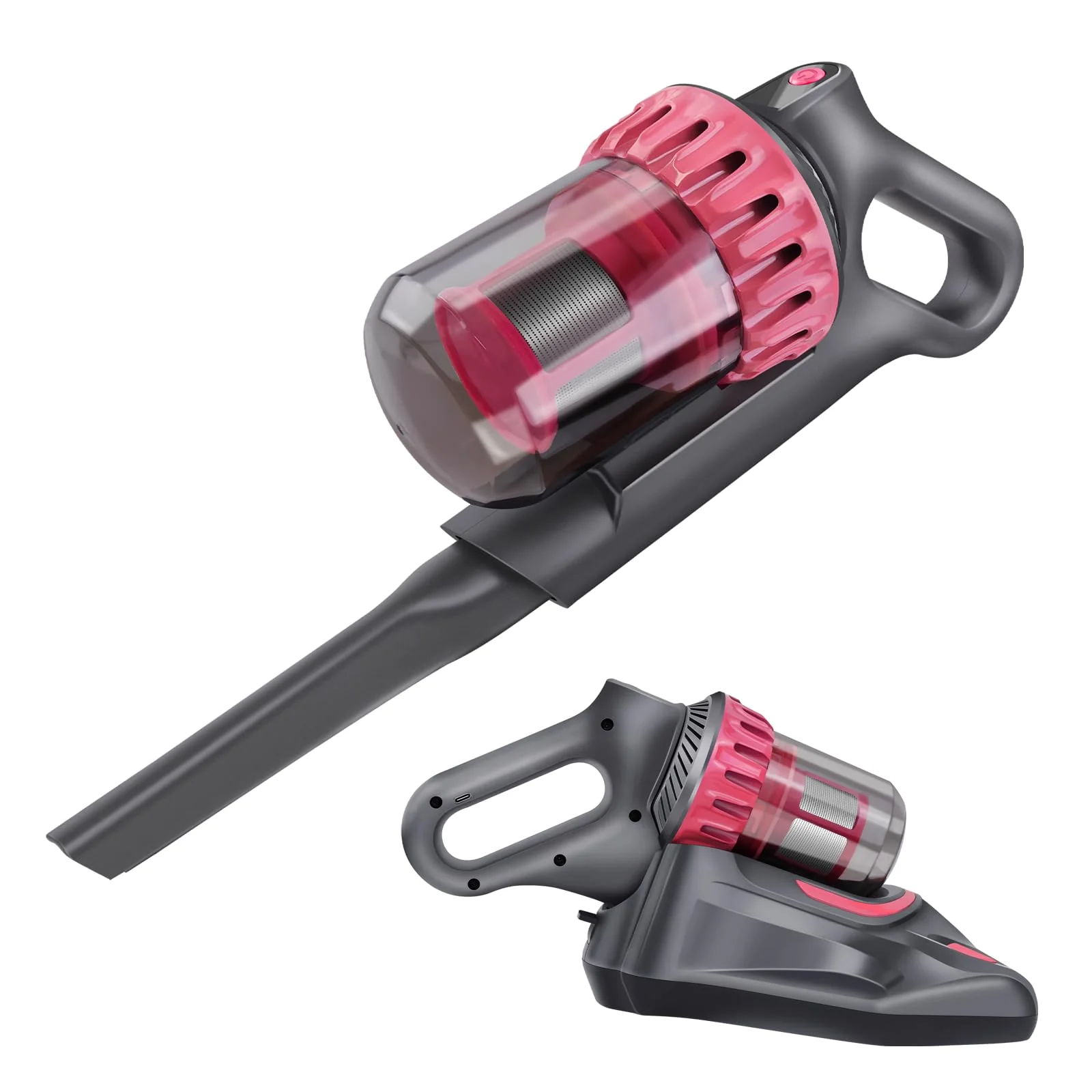 VickyHome 2 In 1 Handstaubsauger Milbensauger Für Matratzen, 10KPA Chmutzbehälter 200ML Akkustaubsauger Kabelloser Staubsauger, Autostaubsauger Milbensauger Mit UV Licht Für Allergiker - Image 4