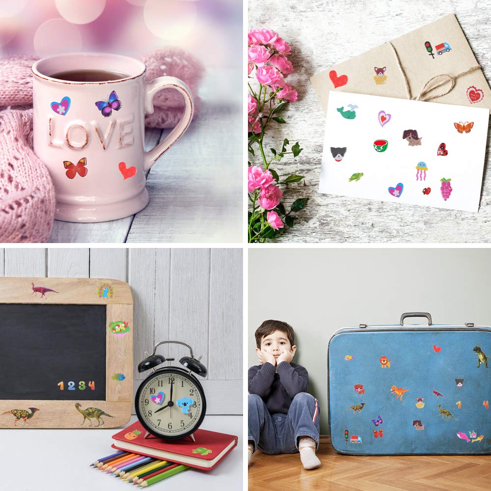 Vicloon 3D Aufkleber für Kinder, 22 Blätter 500+ Verschiedene Geschwollene Aufkleber, Geschwollen Stickers, Einschließlich ruchtaufkleber, Tieraufkleber, Einhorn Aufkleber, Christmas Sticker und Mehr - Image 3