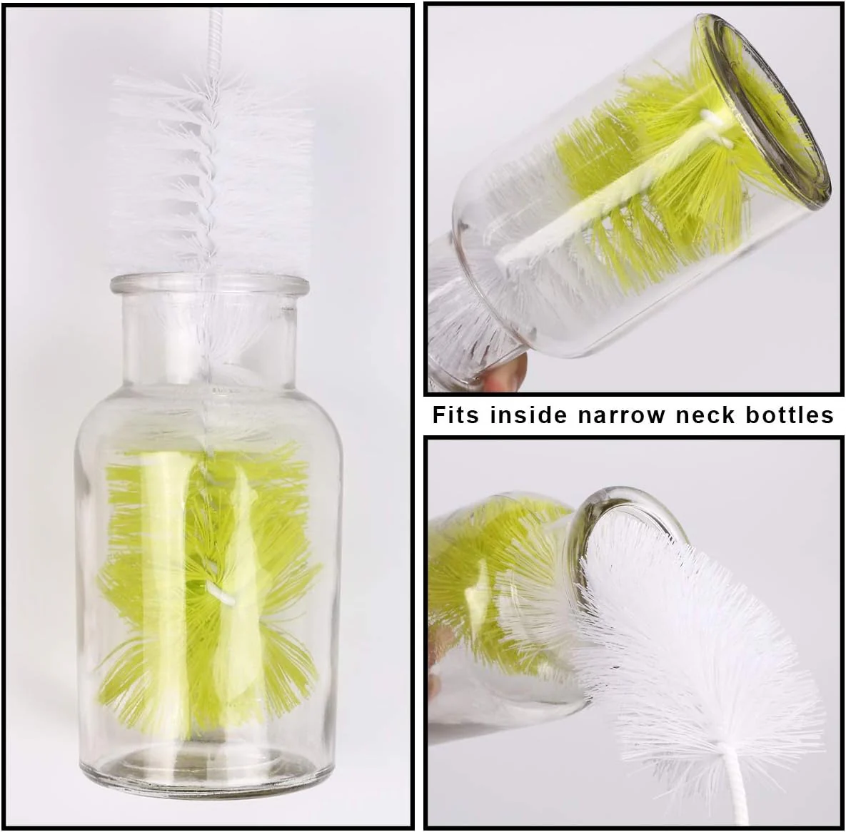 Vicloon Flaschenbürsten, Langer Griff Reinigungsbürste, Flasche Reinigungsbürsten, Tassenbürste, Lange Bürsten mit Nylonborsten, 4*Lange Reinigungsbürste und 4*Schlauchbürste, für Babyflaschen, Glas - Image 8