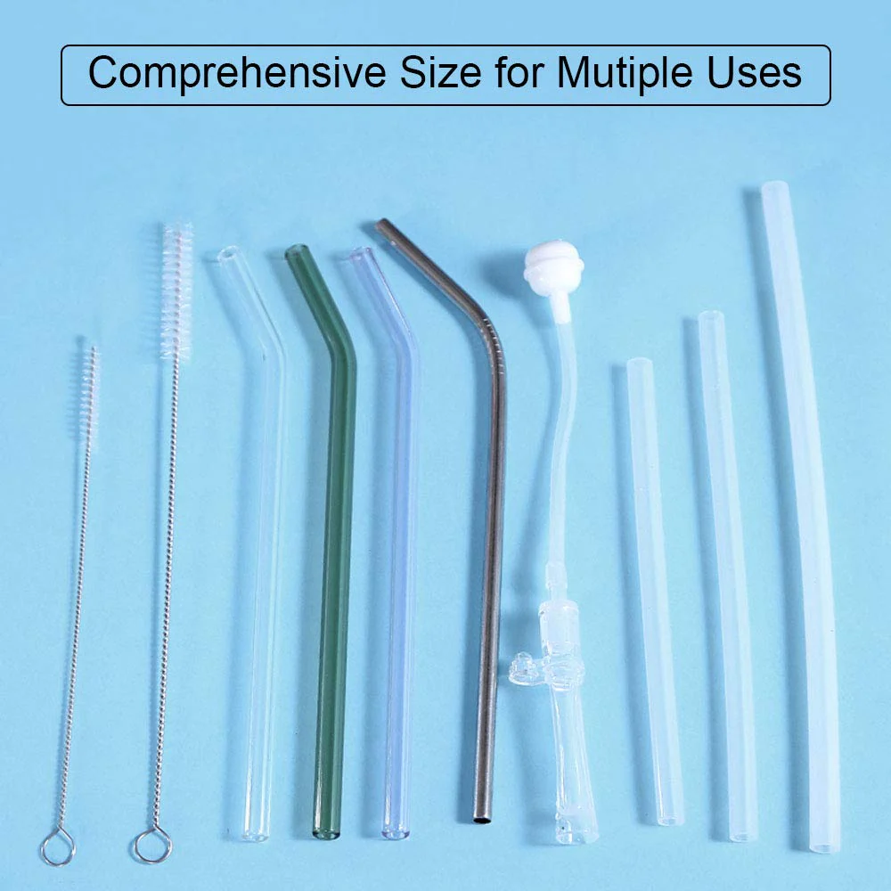 Vicloon Kleine Reinigungsbürste Für Kaffeevollautomat, 12 Pcs Strohhalm Bürste Set, Flasche Reinigungsbürsten Milchschlauchbürste Nylon Schlauchbürste Set für Teekanne Düse, Flaschenbürste Dünn - Weiß