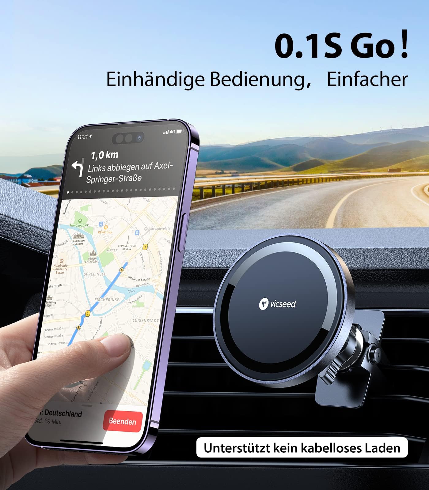 VICSEED Handyhalterung Auto Magnet Lüftung für Magsafe Autohalterung [Starker Magnet mit 20 xN55] Magnetische KFZ Handy Halterung Kompatibel für iPhone 17 16 15 14 13 12 Pro Max Samsung S25 Ultra - Image 4