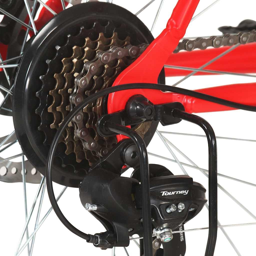 vidaXL Mountainbike 21 Gang 29 Zoll Rad mit Kettenwechsler Scheibenbremsen Schnellspann-Sattelstützenklemme Fahrrad Sportfahrrad 53cm Rahmen Rot - Image 2