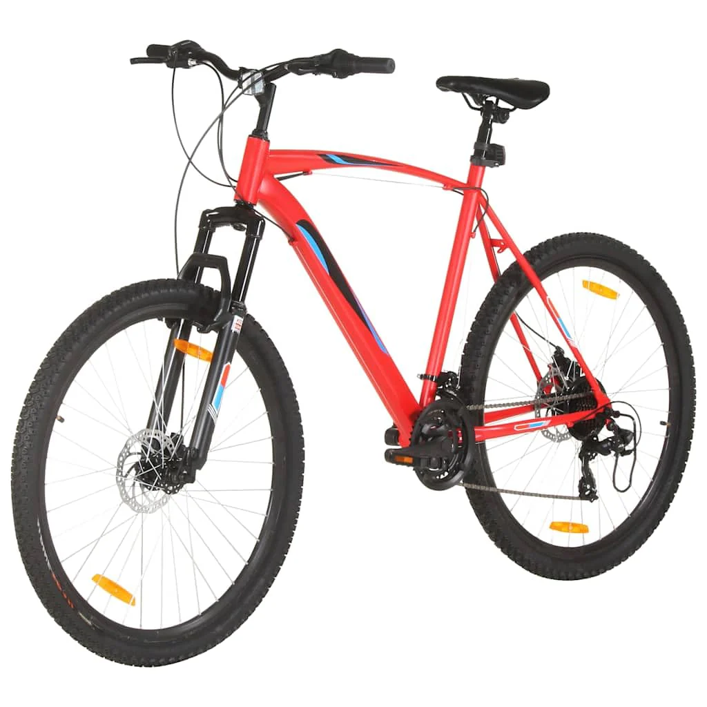 vidaXL Mountainbike 21 Gang 29 Zoll Rad mit Kettenwechsler Scheibenbremsen Schnellspann-Sattelstützenklemme Fahrrad Sportfahrrad 53cm Rahmen Rot - Image 9