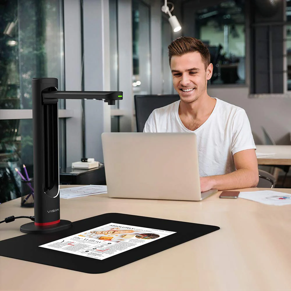 Viisan K21 Dokumenten-& Buchscanner Max Scanbereich A3. 21MP Sensor Buch-Doppelseiten Glätten & Aufteilen Auto-Scannen. Laser-Markierung. Texterkennung. Windows & Mac Tragbar - Image 3
