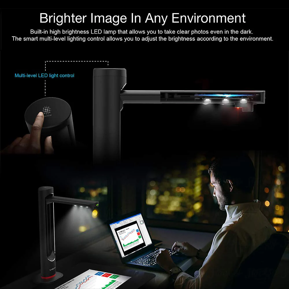 Viisan K21 Dokumenten-& Buchscanner Max Scanbereich A3. 21MP Sensor Buch-Doppelseiten Glätten & Aufteilen Auto-Scannen. Laser-Markierung. Texterkennung. Windows & Mac Tragbar - Image 7