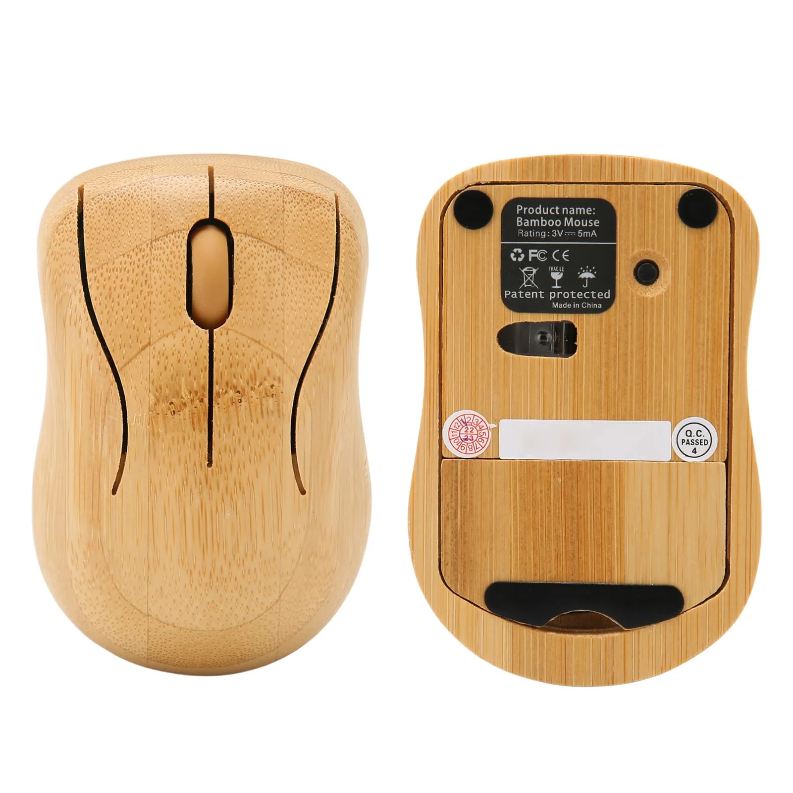Vikye Tastatur- und Maus-Set, 2,4-GHz-Wireless-Plug-and-Play-Bambus-Computer-Wireless-Geräte, Wireless-Verbindungs-Holz-Computer-Steuergeräte für das Büro (Maus) - Image 4