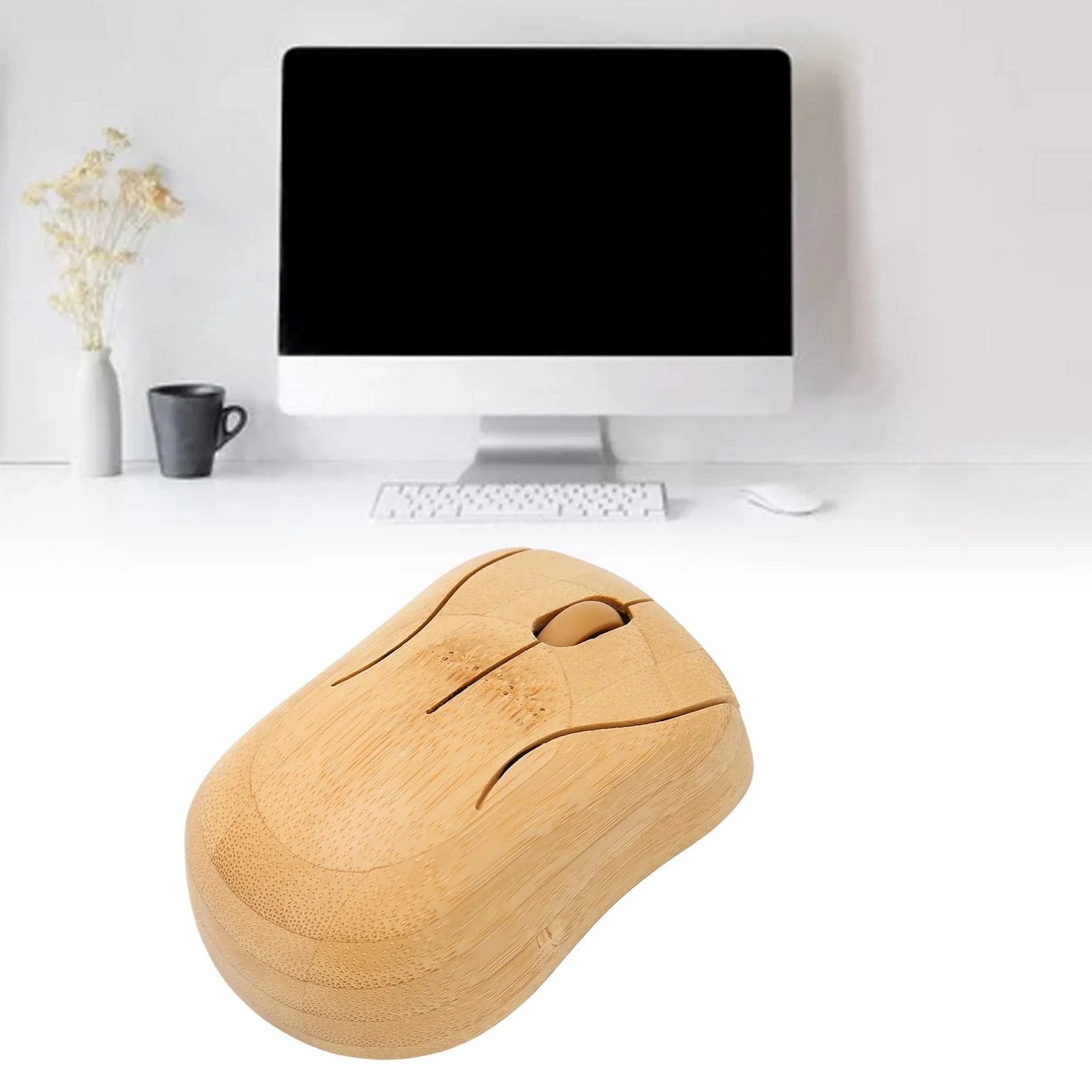 Vikye Tastatur- und Maus-Set, 2,4-GHz-Wireless-Plug-and-Play-Bambus-Computer-Wireless-Geräte, Wireless-Verbindungs-Holz-Computer-Steuergeräte für das Büro (Maus) - Image 9